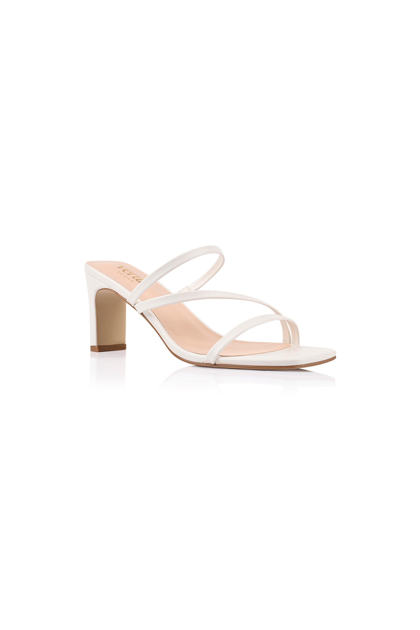 VERALi Ginny Block Heel Mules Chalk White-Maymioy