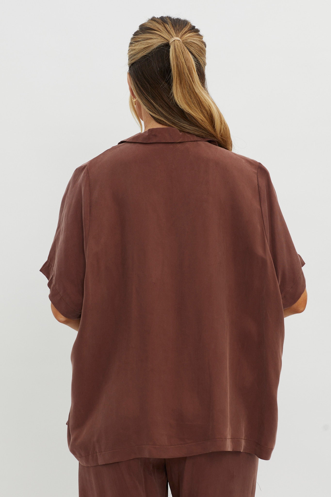 Tessa Button-Up Shirt Choco-Maymioy