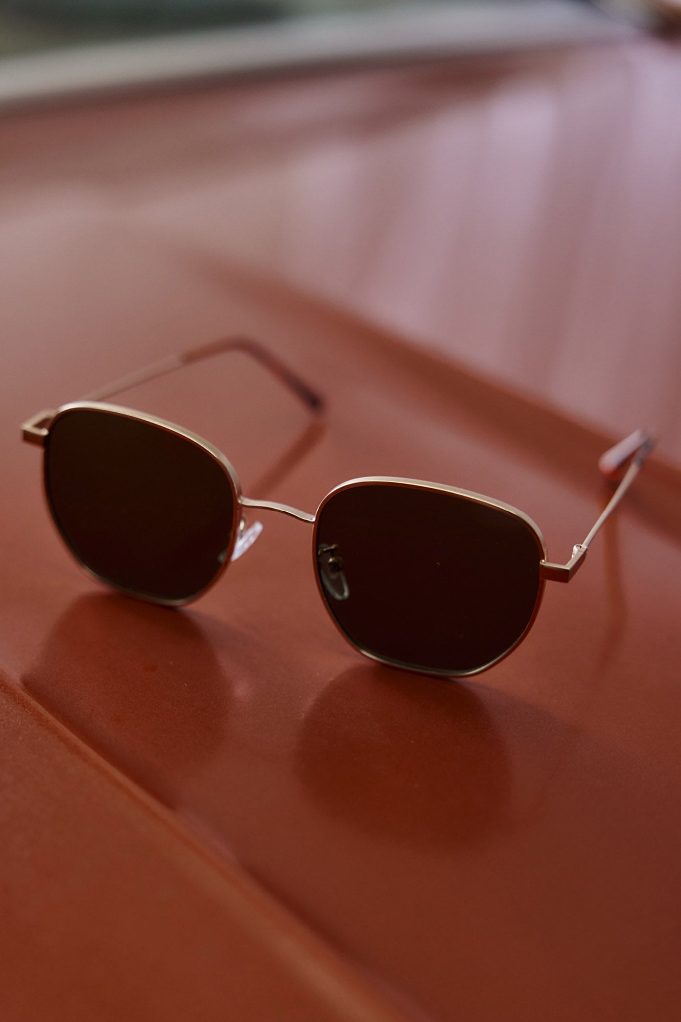 Farrah Gold Aviator Sunglasses Moss-Maymioy