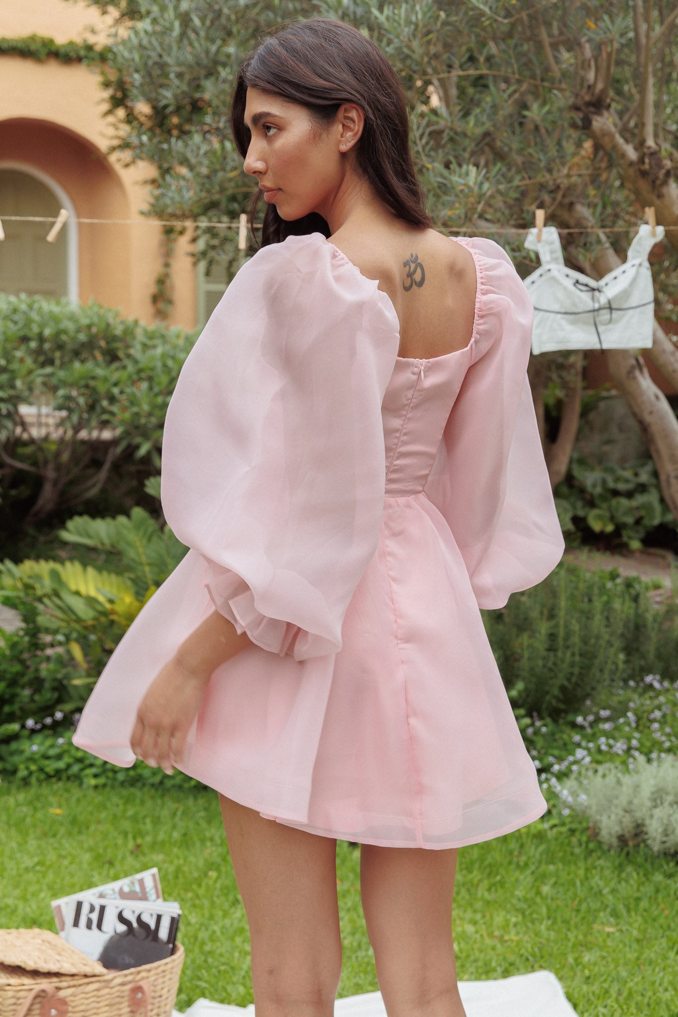 I've Got Sunshine Long Sleeve Mini Dress Blush-Maymioy