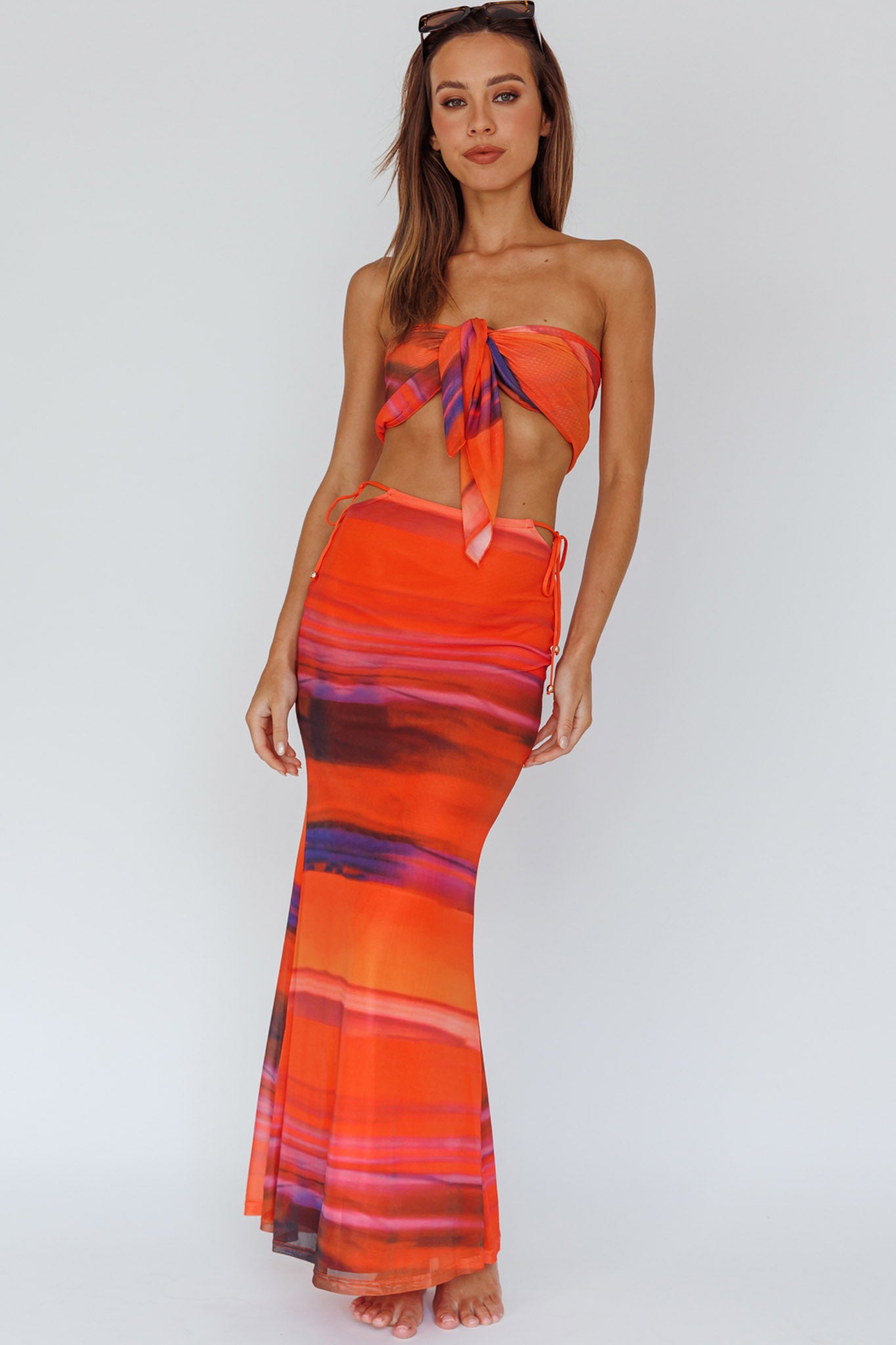 Just Like That Multiway Midi Dress & Scarf Orange-Maymioy