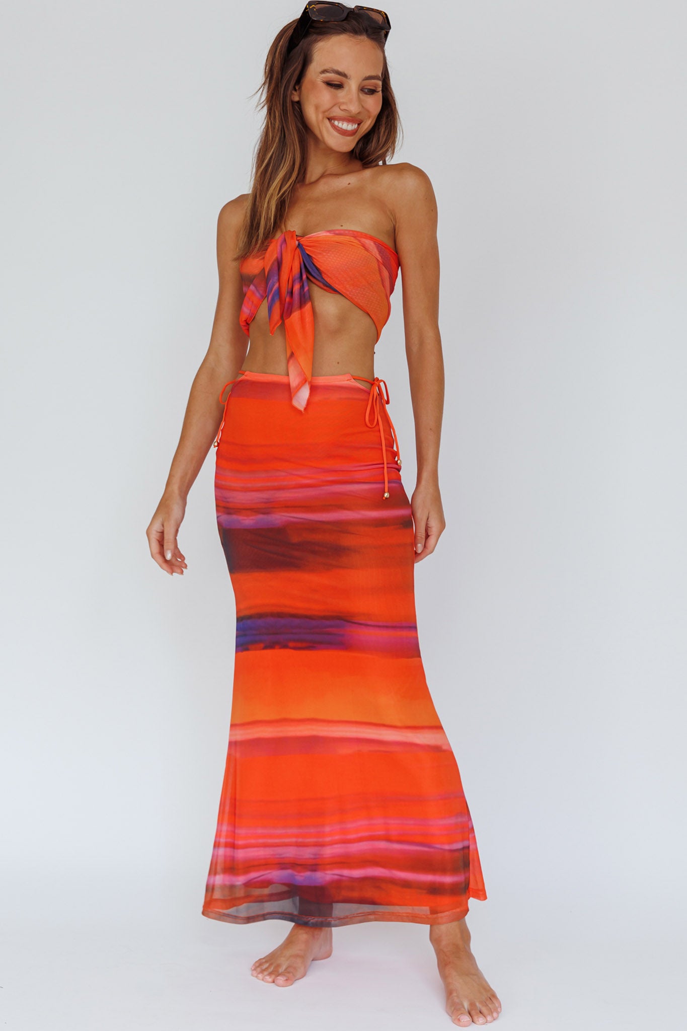 Just Like That Multiway Midi Dress & Scarf Orange-Maymioy