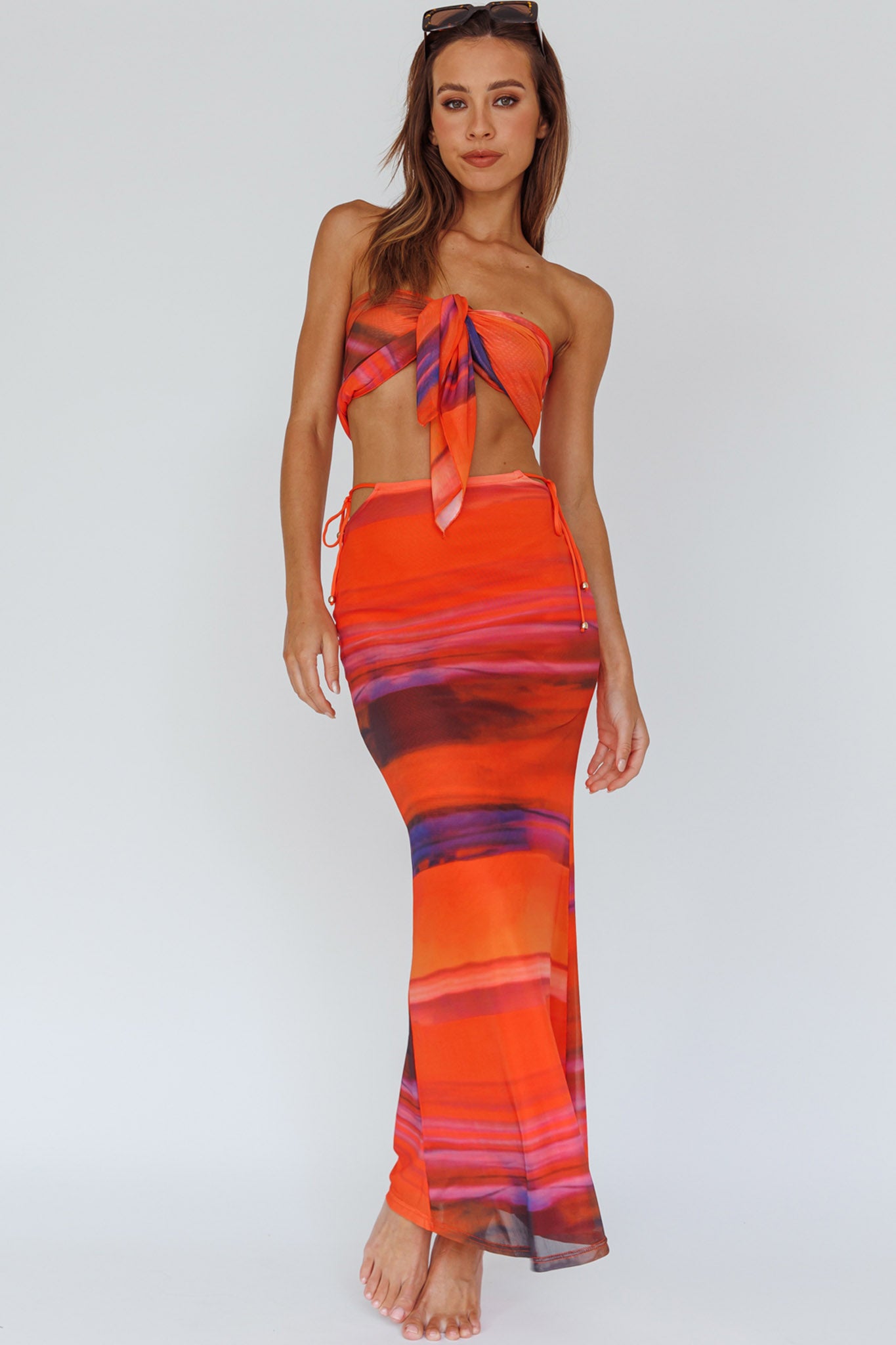 Just Like That Multiway Midi Dress & Scarf Orange-Maymioy