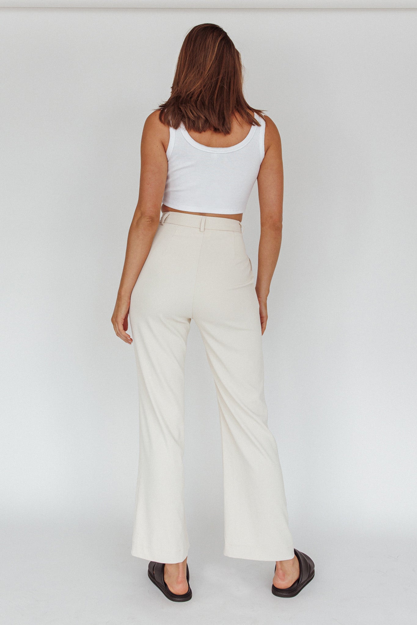 Back To Basics High Waist Pants Stone-Maymioy