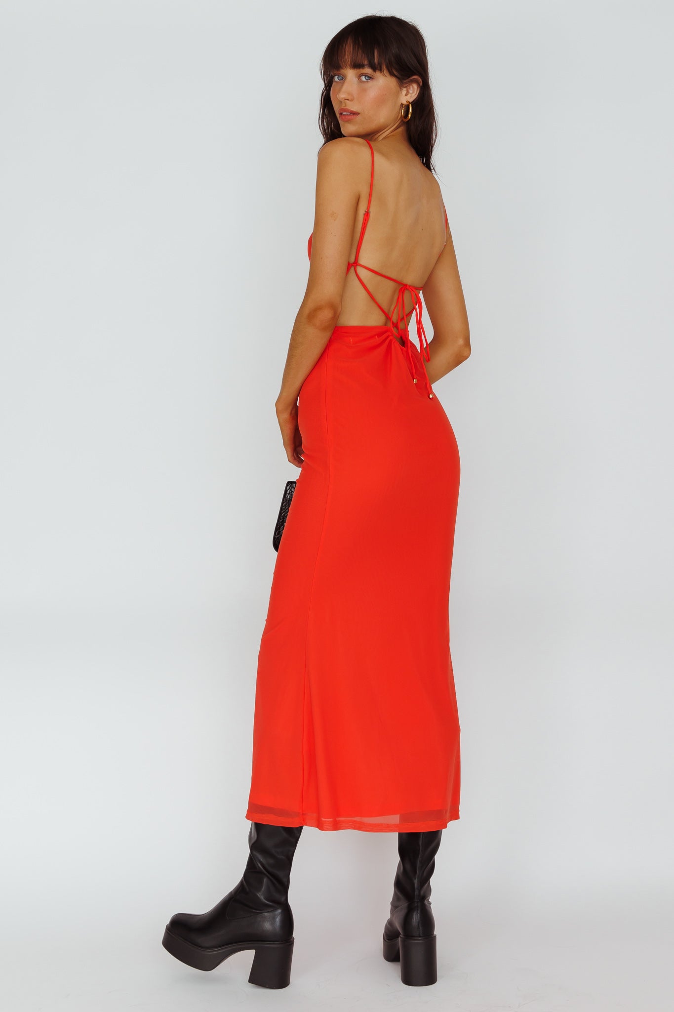 Genova Strappy Back Maxi Dress Coral-Maymioy