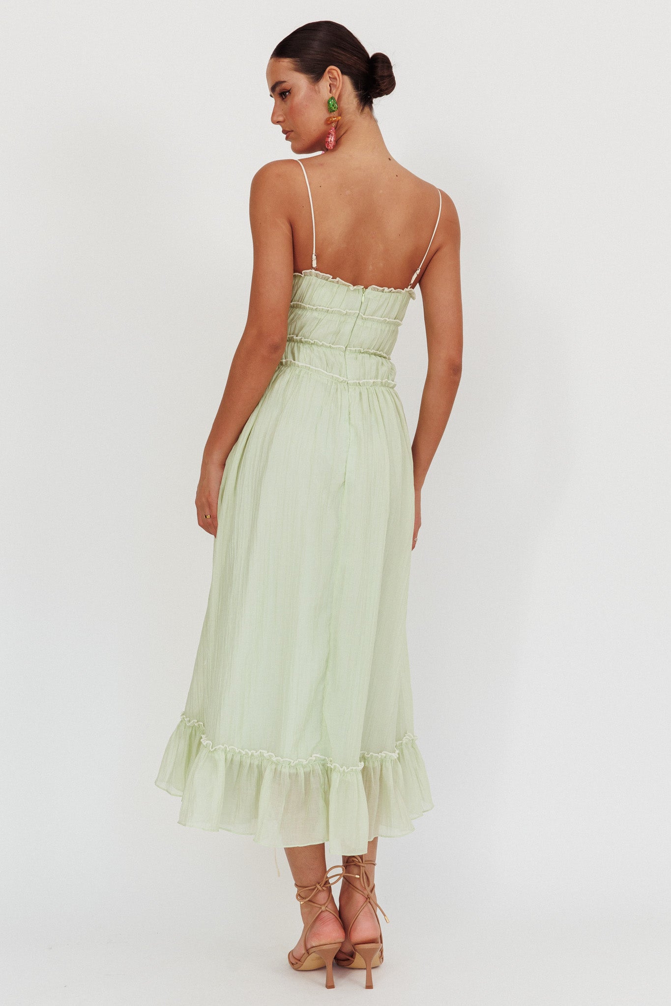 Maidens Tie Accent Maxi Dress Sage-Maymioy