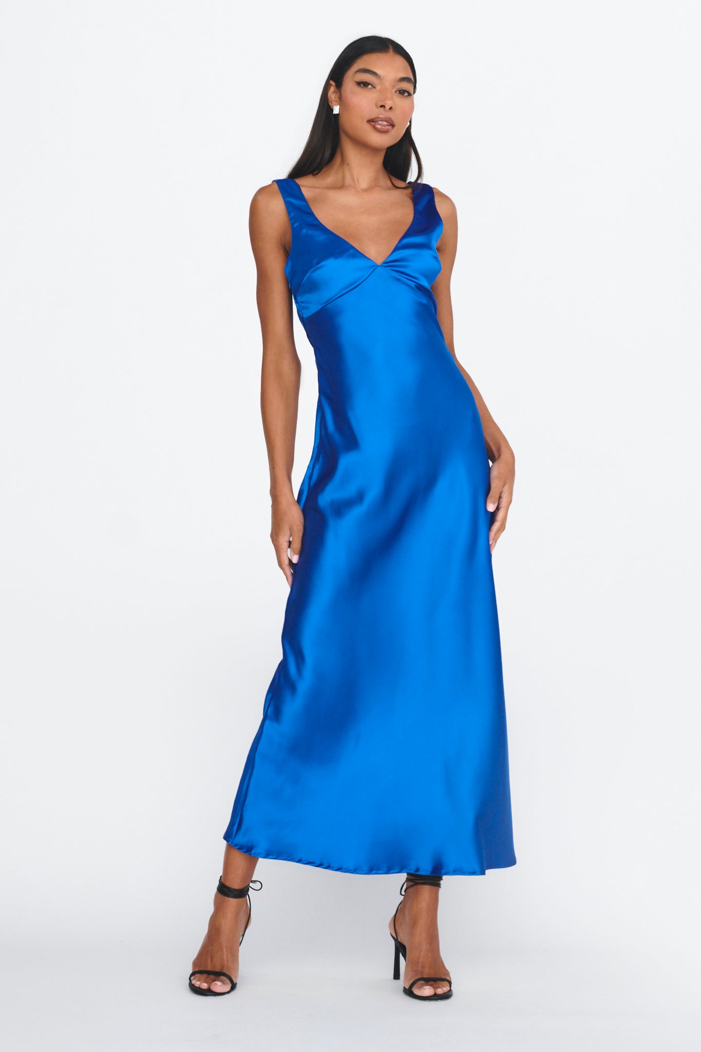 Jelena Draped Back Maxi Dress Sapphire-Maymioy