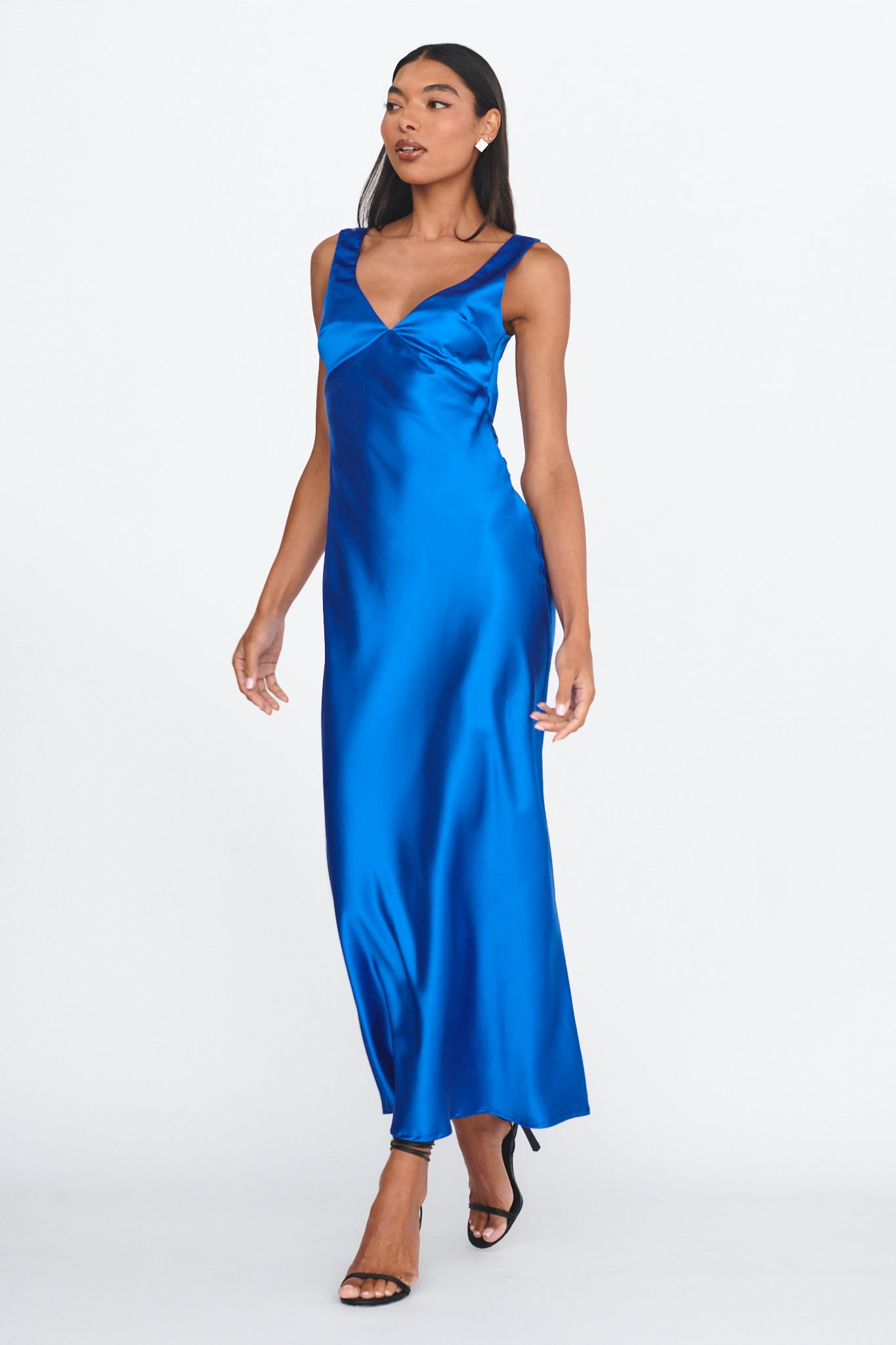 Jelena Draped Back Maxi Dress Sapphire-Maymioy