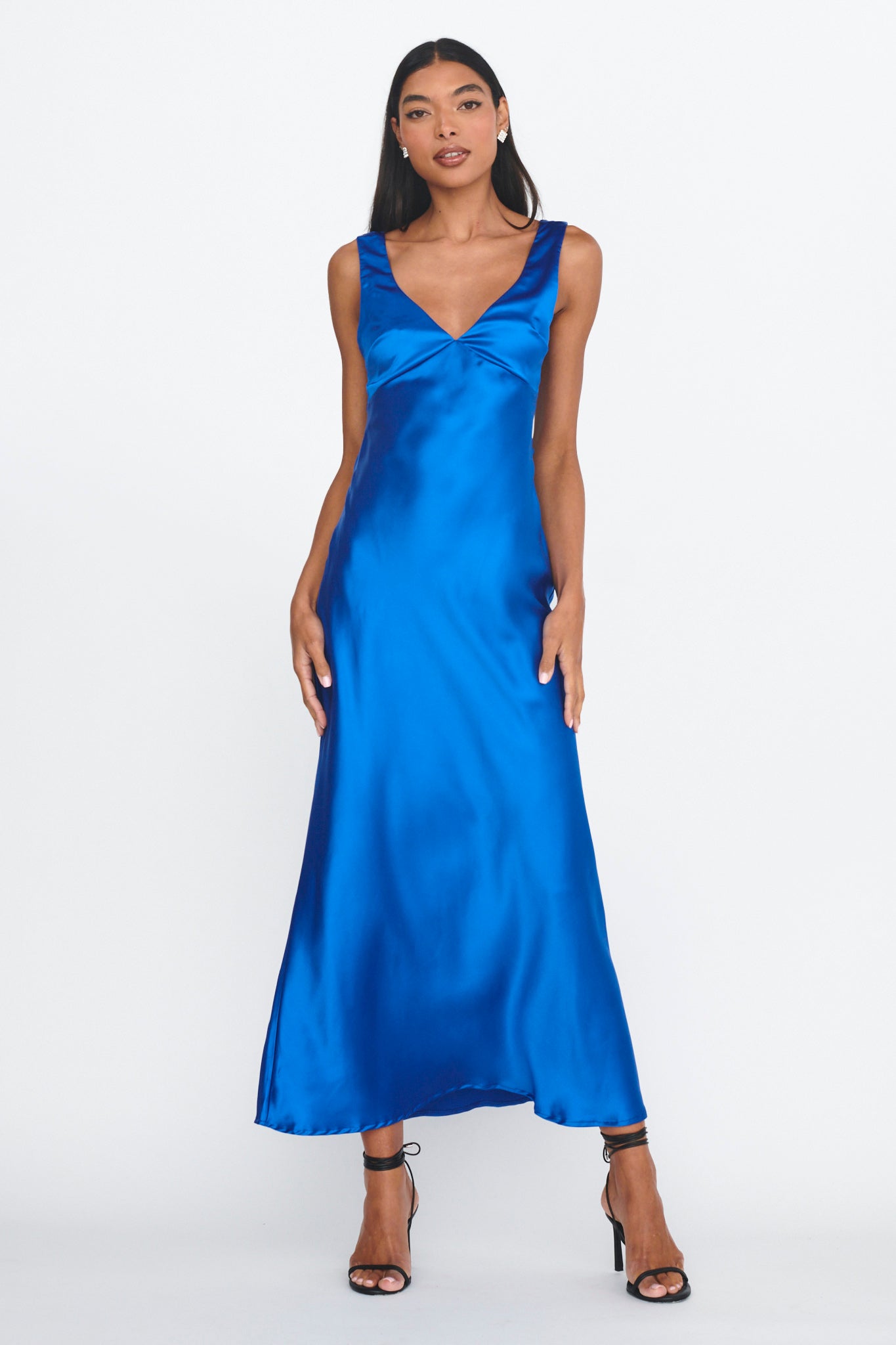 Jelena Draped Back Maxi Dress Sapphire-Maymioy