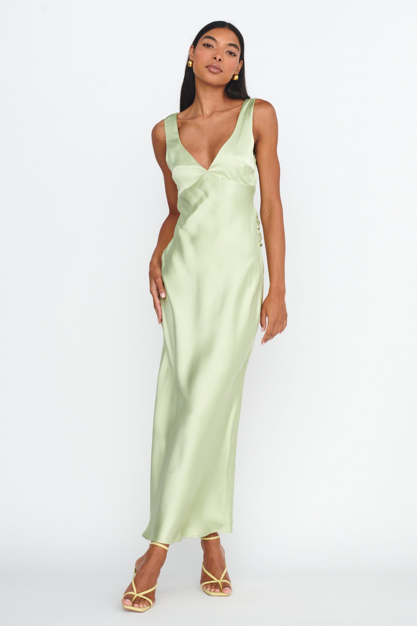 Jelena Draped Back Maxi Dress Apple-Maymioy