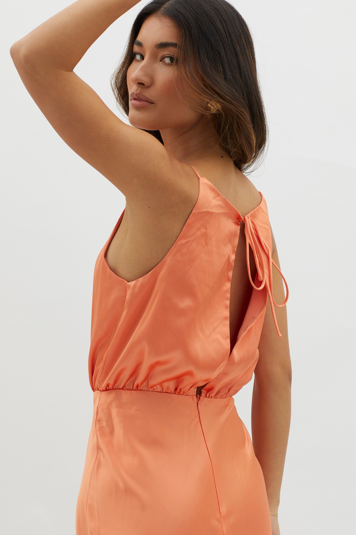 Midnight Hour Side Split Midi Dress Sunset-Maymioy