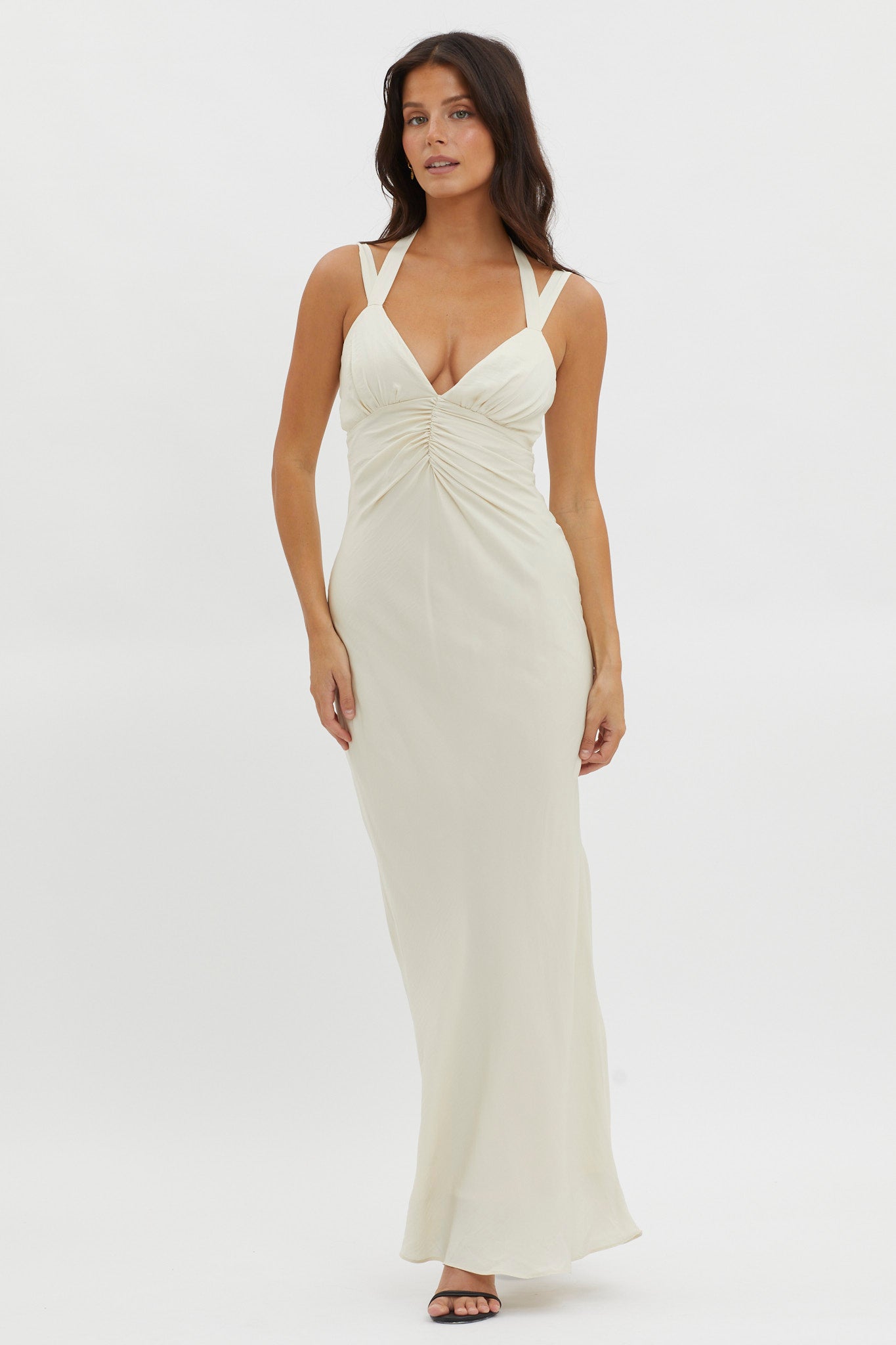 Stellar Twist Bodice Multi-Strap Dress Oyster-Maymioy