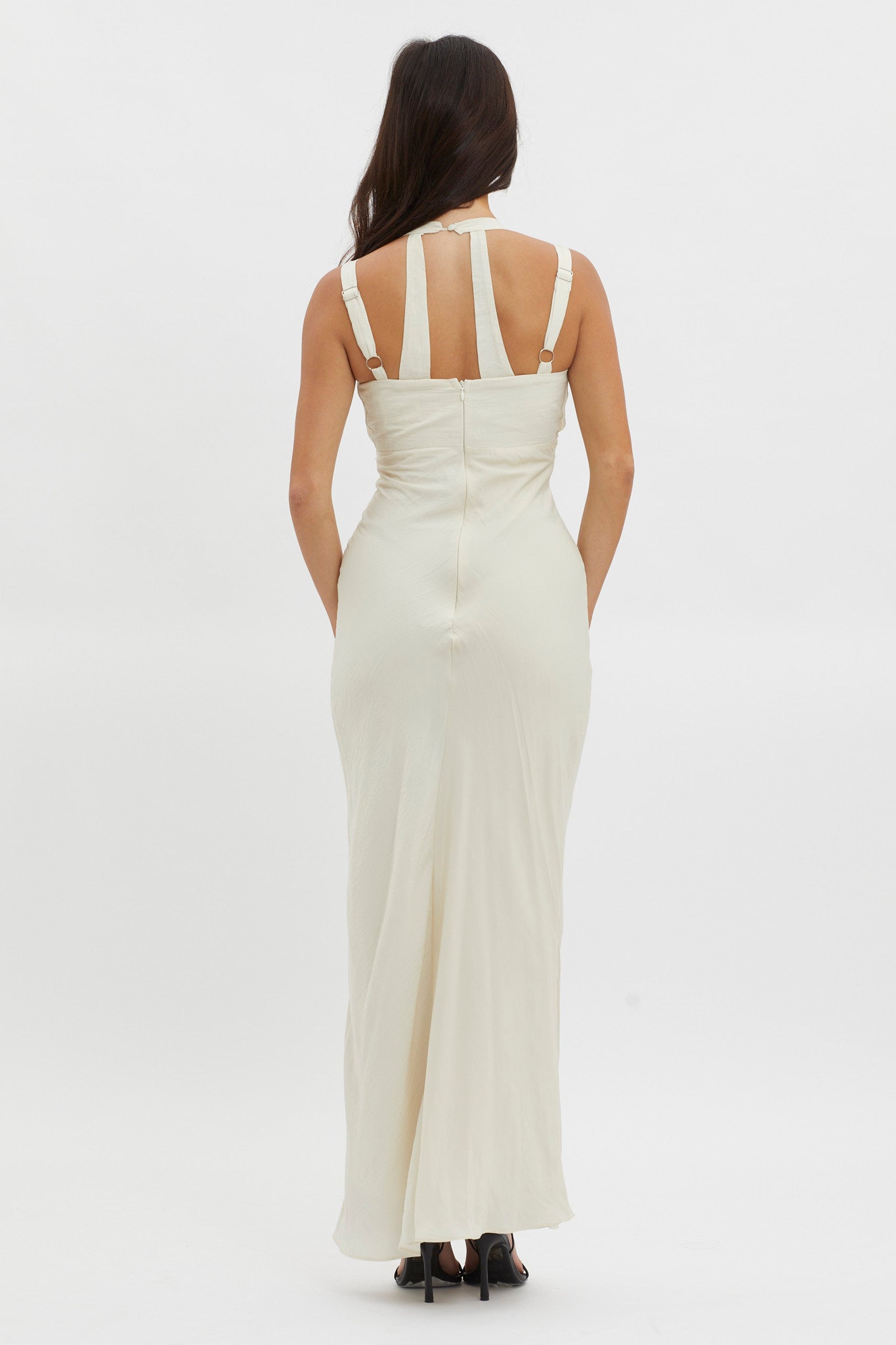 Stellar Twist Bodice Multi-Strap Dress Oyster-Maymioy
