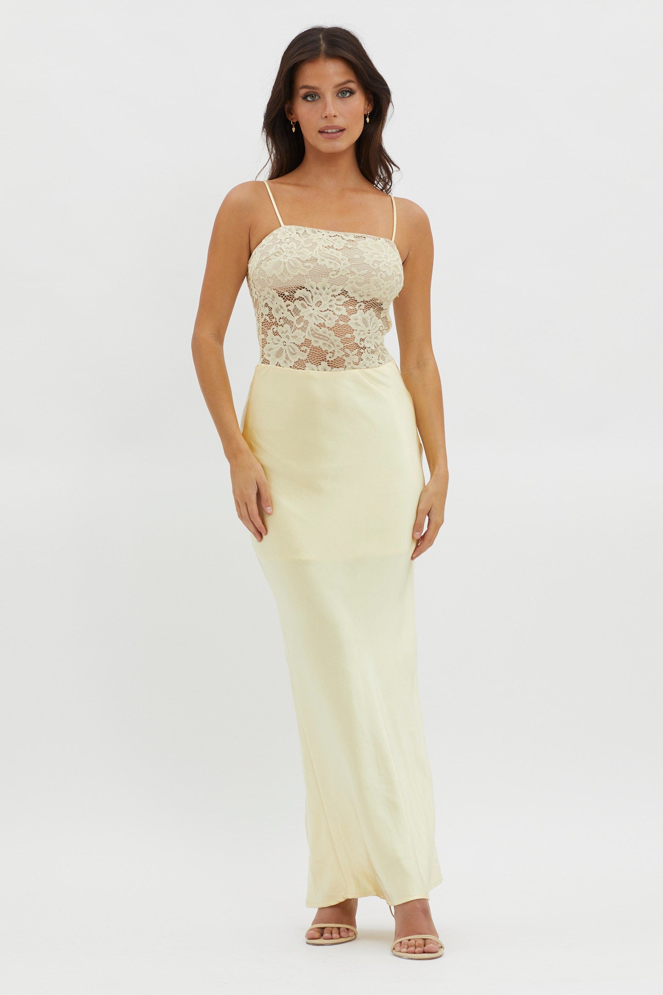 Moon Magic Floral Bodice Dress Lemon-Maymioy