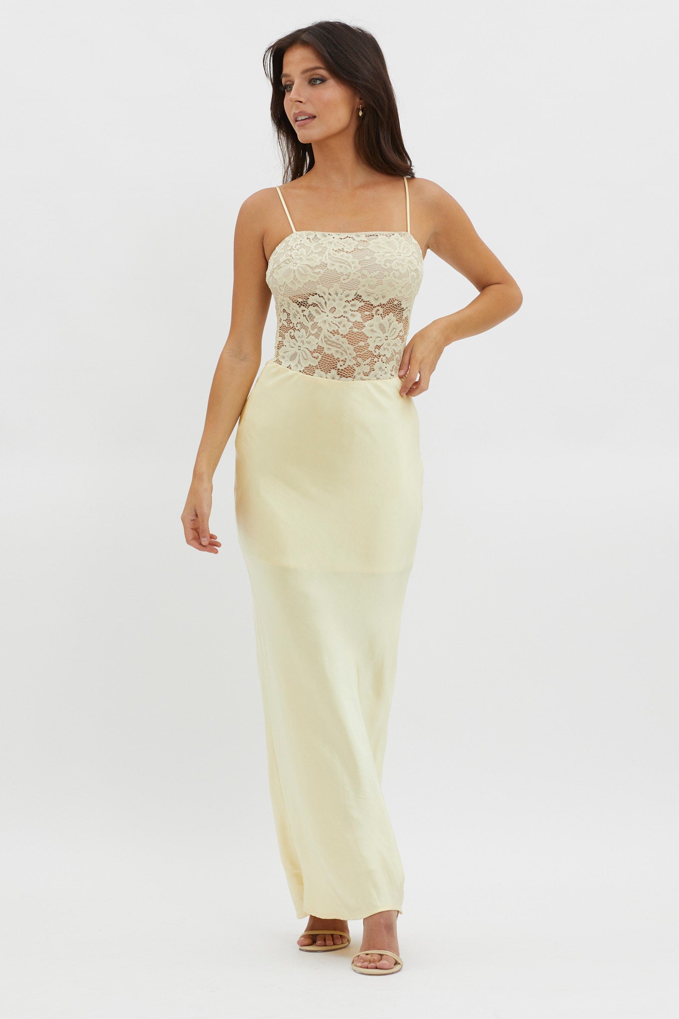 Moon Magic Floral Bodice Dress Lemon-Maymioy