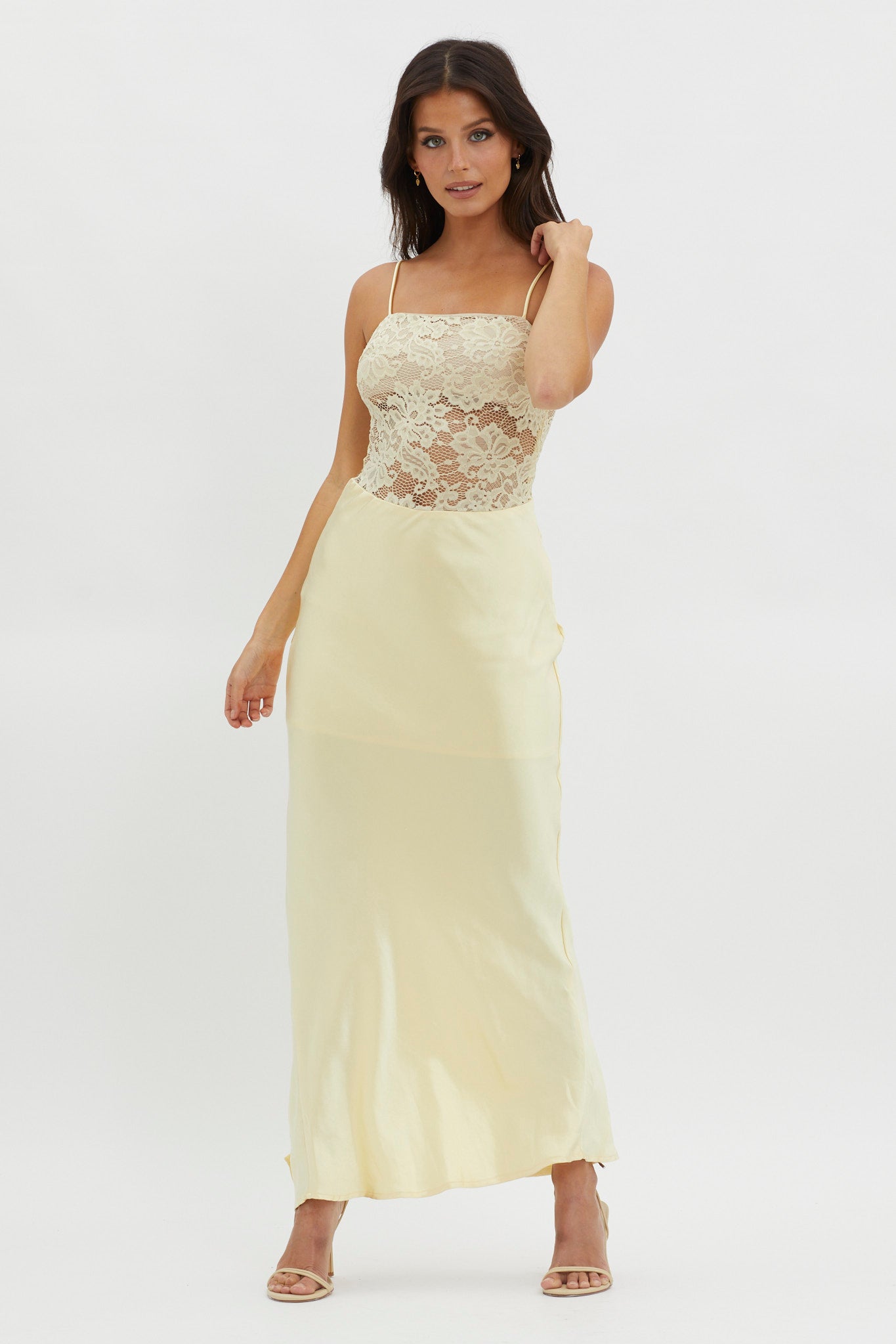 Moon Magic Floral Bodice Dress Lemon-Maymioy