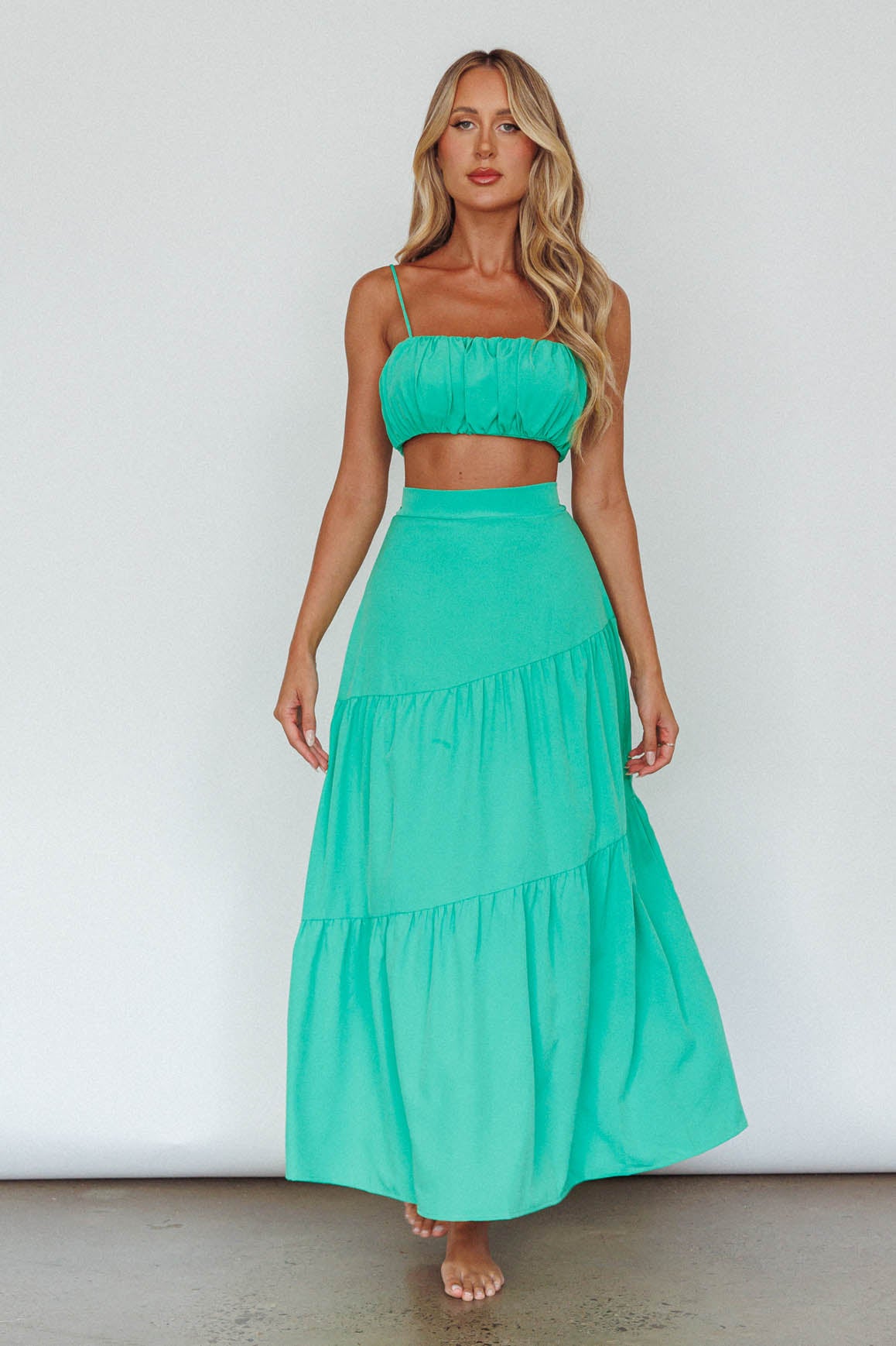 Bondi Waist Tie Maxi Skirt Apple-Maymioy
