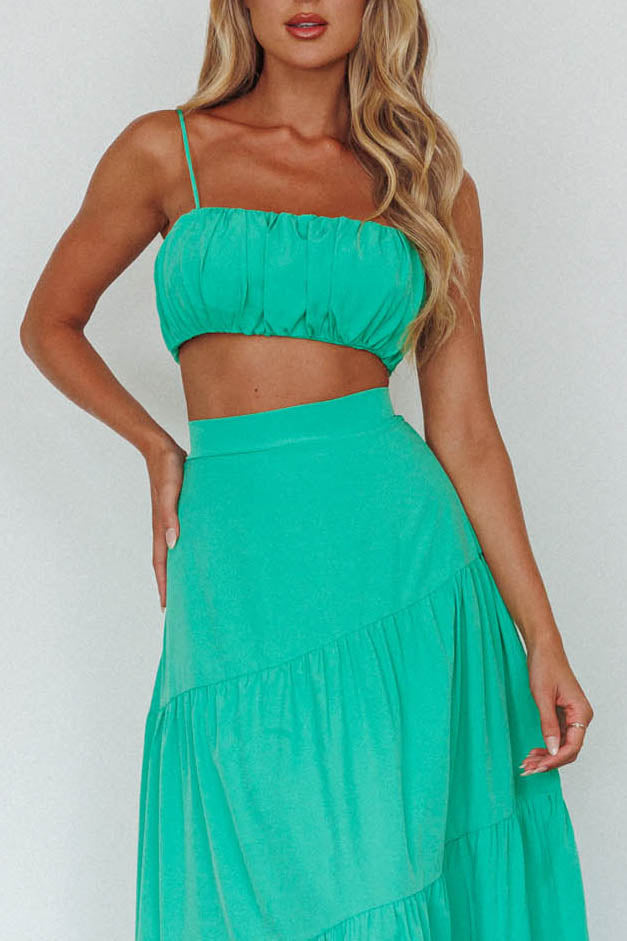 Bondi Waist Tie Maxi Skirt Apple-Maymioy