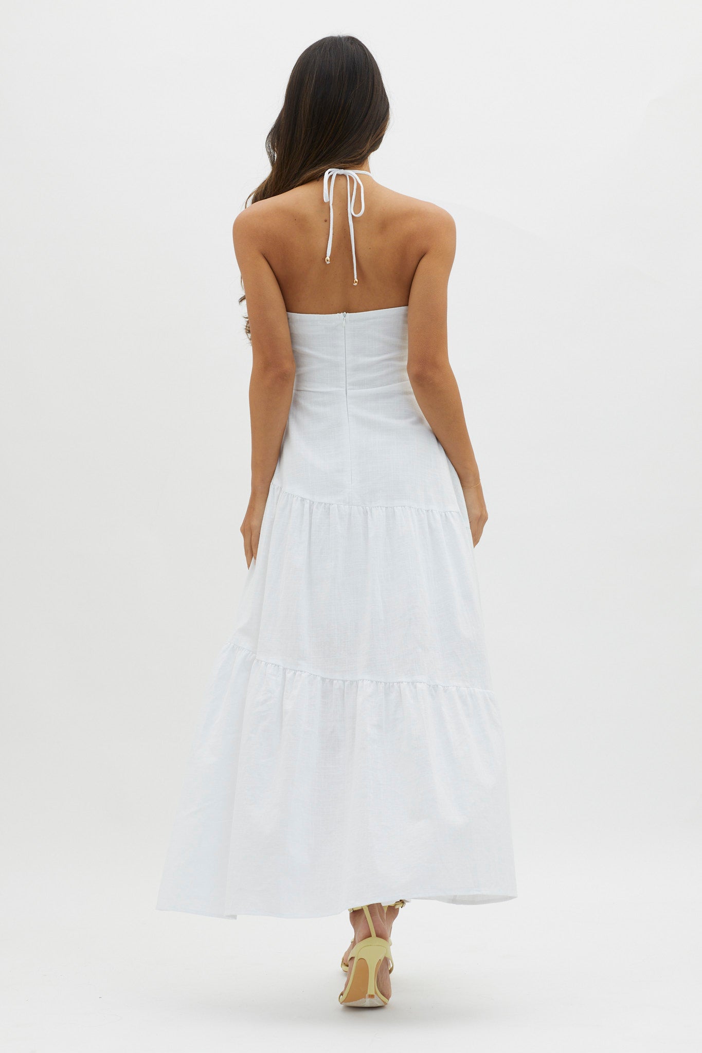 Bondi Rose Decoration Maxi Dress White-Maymioy
