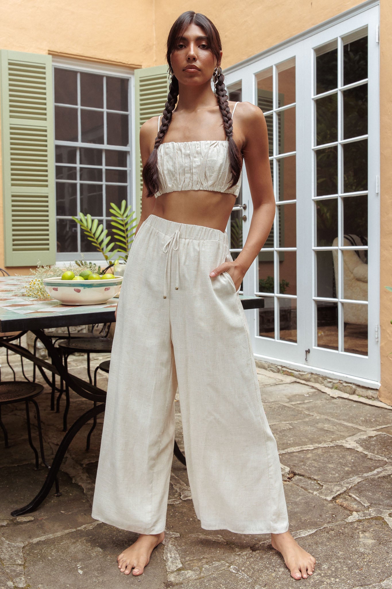 Bondi Side Pocket Pants Oat-Maymioy