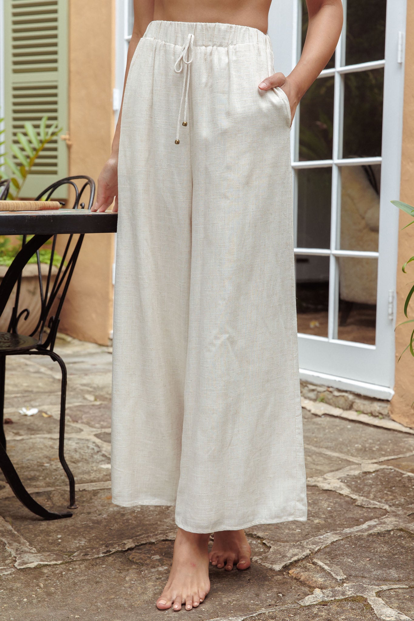 Bondi Side Pocket Pants Oat-Maymioy