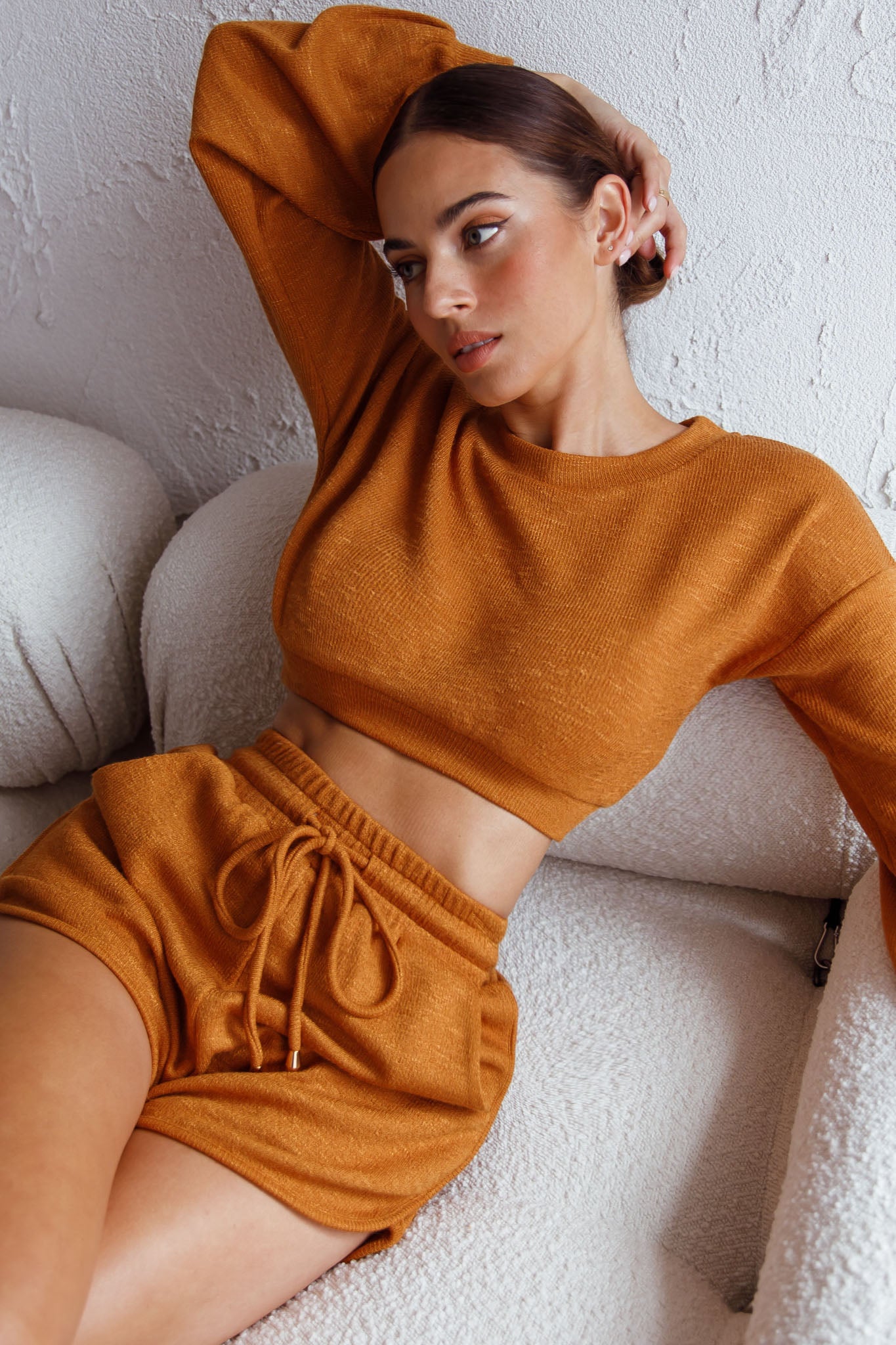 TGIF Crop Sweater Mustard-Maymioy