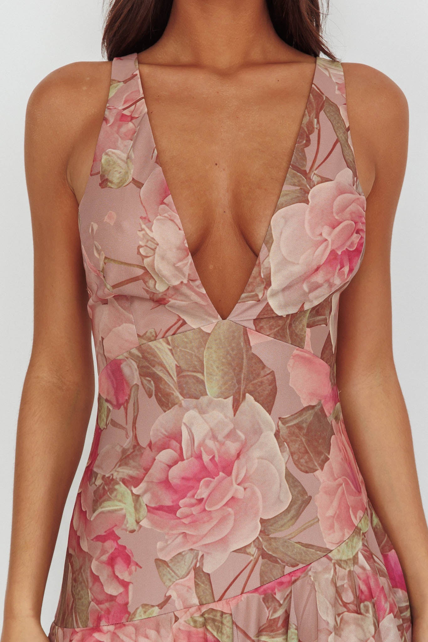 Veda Strappy Back Maxi Dress Roses Blush-Maymioy