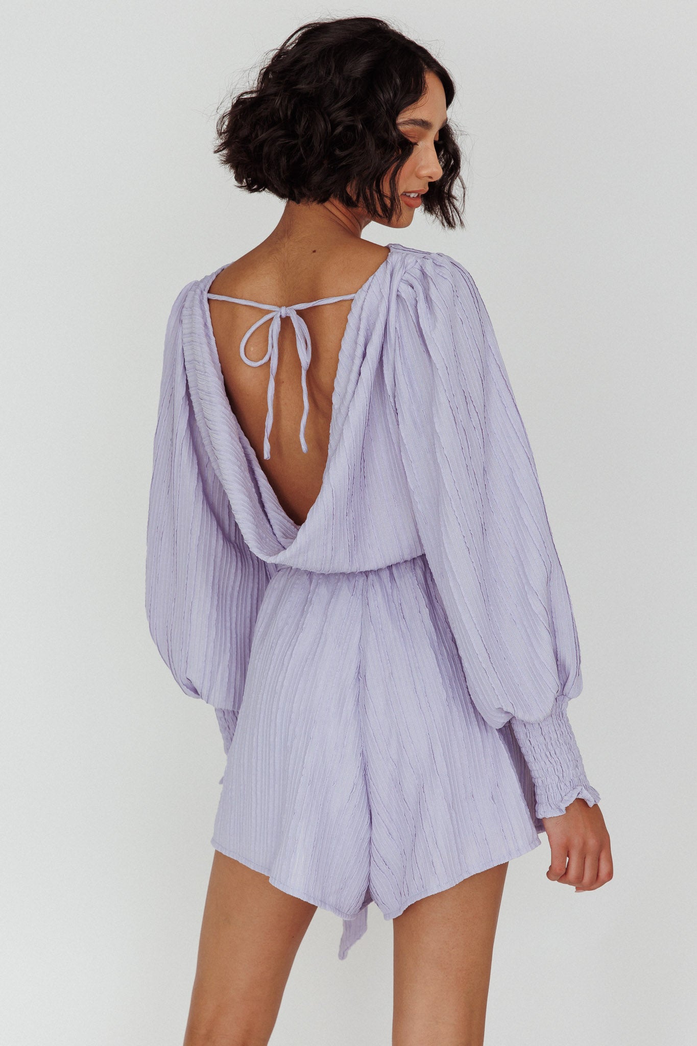 Summer Lover Long Sleeve Romper Lilac-Maymioy
