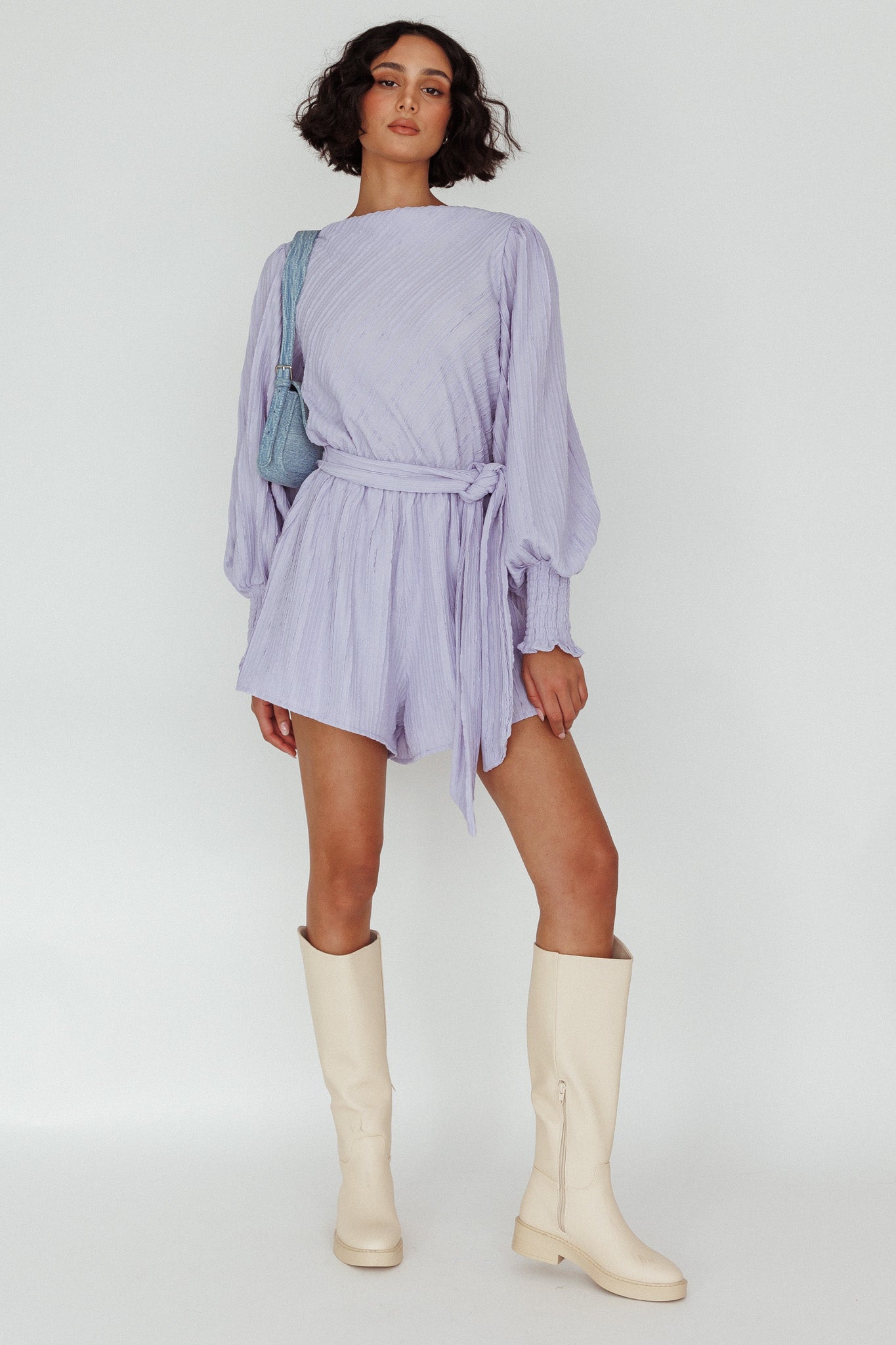 Summer Lover Long Sleeve Romper Lilac-Maymioy