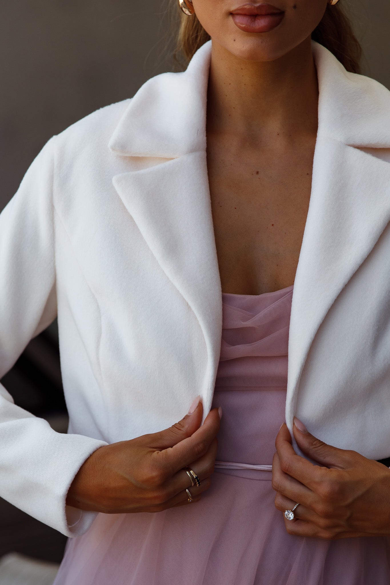 Tres Jolie Crop Jacket White-Maymioy