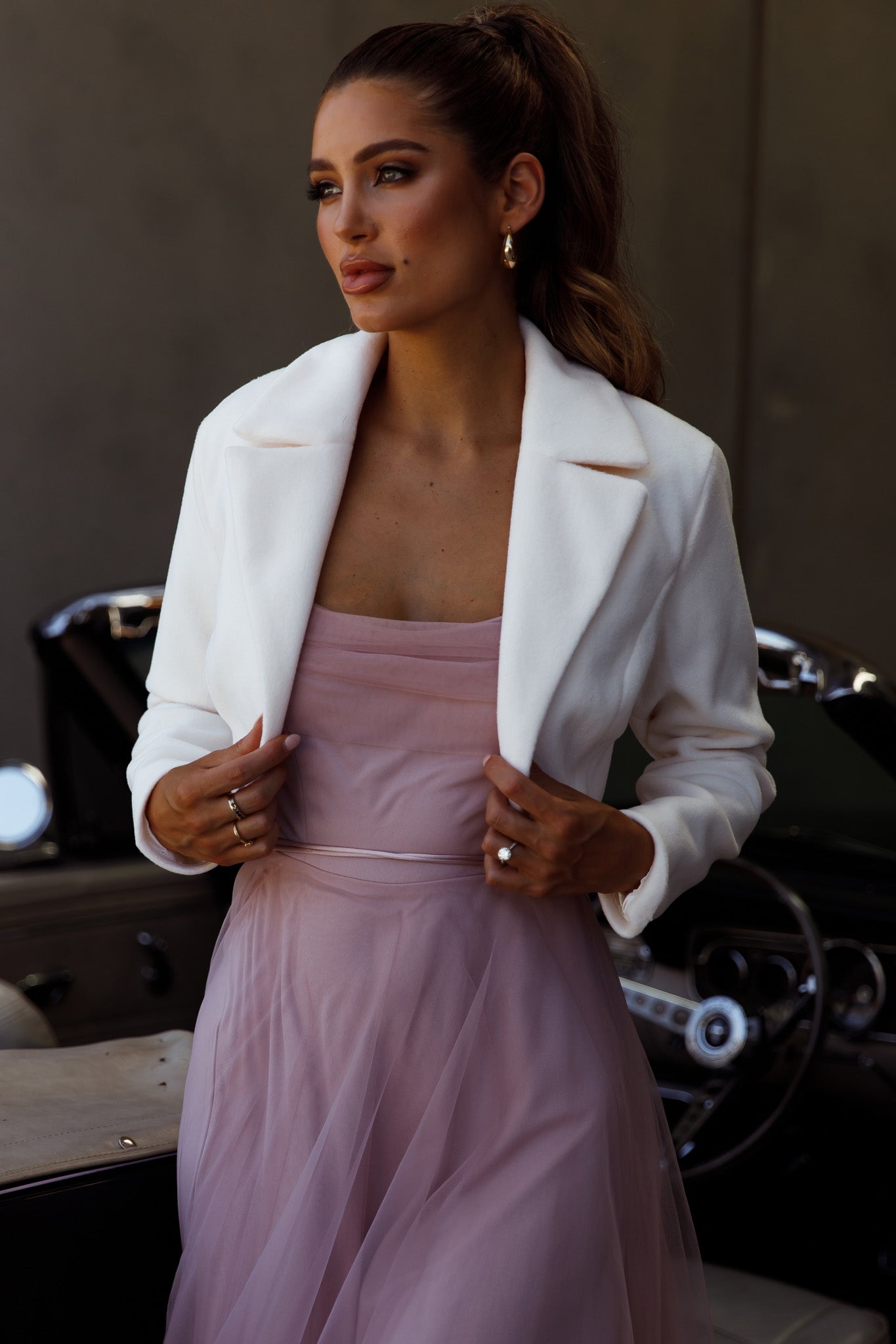 Tres Jolie Crop Jacket White-Maymioy