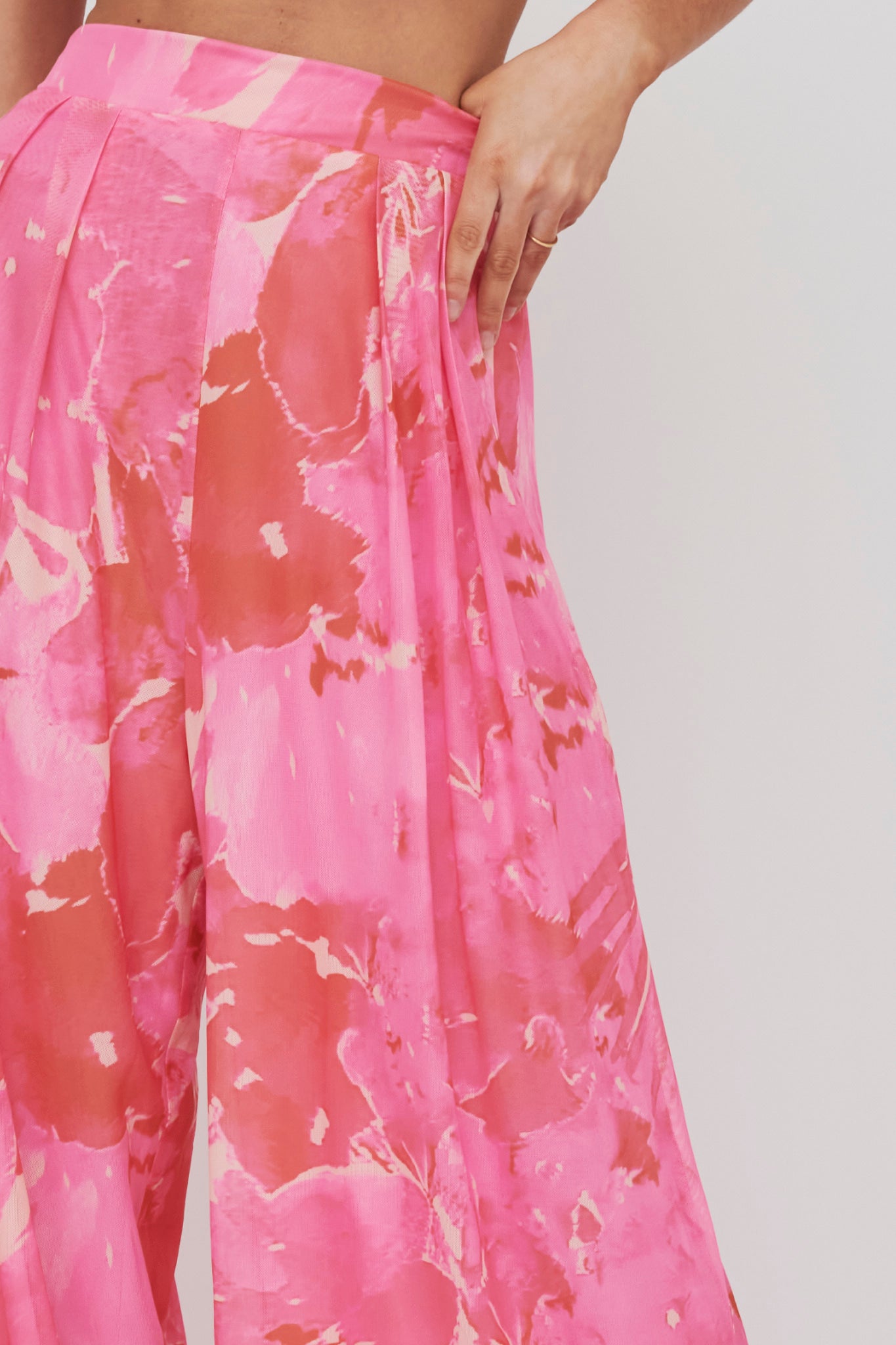 Tammi Wide Leg Pants Print Blush-Maymioy