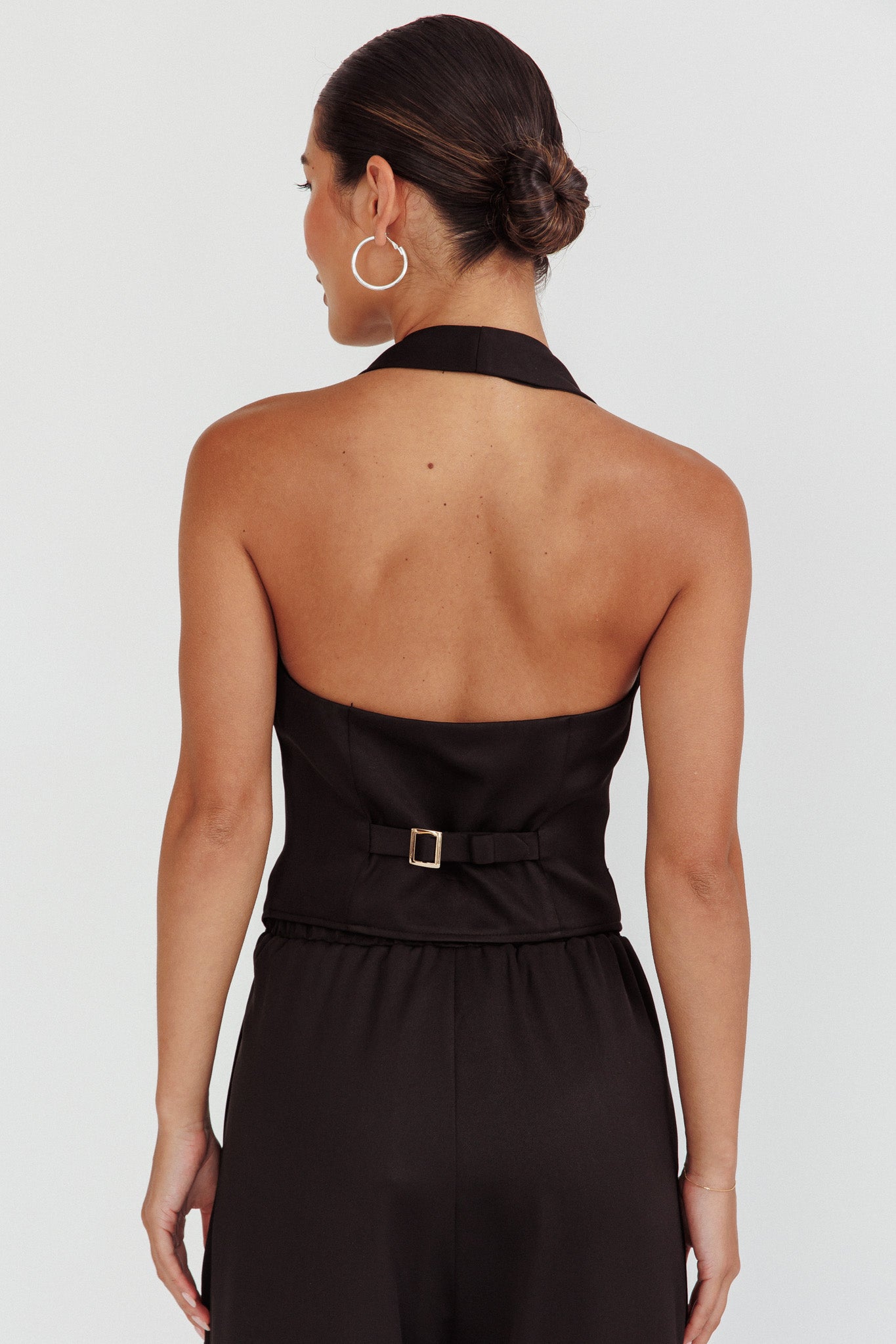 Tammi Halter Vest Top Black-Maymioy