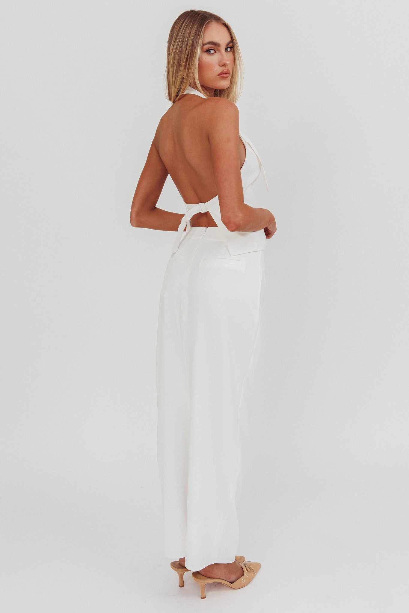 Tammi Faux Pocket Maxi Skirt Off White-Maymioy