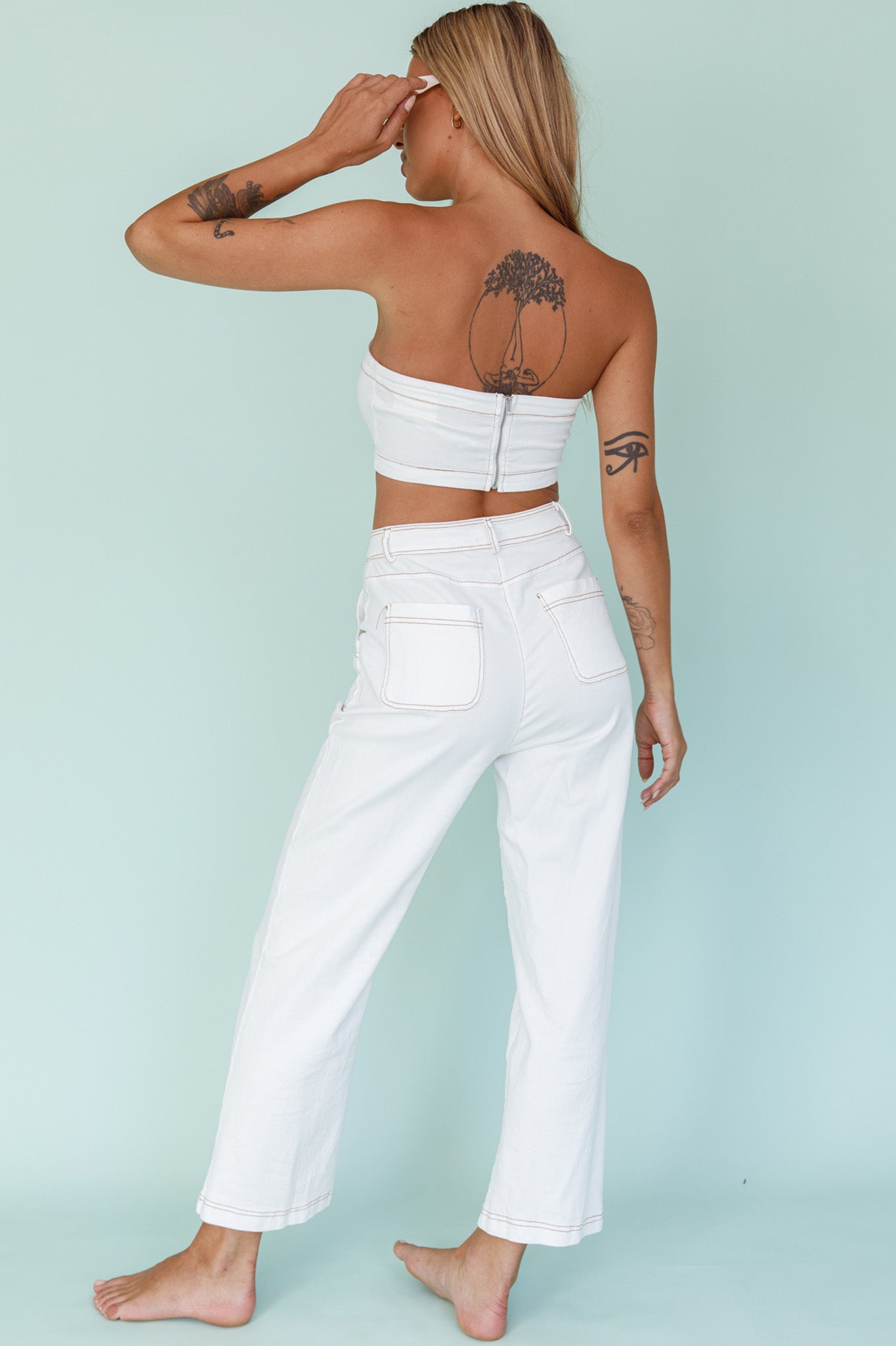 Uptown Wide Leg Pants White-Maymioy