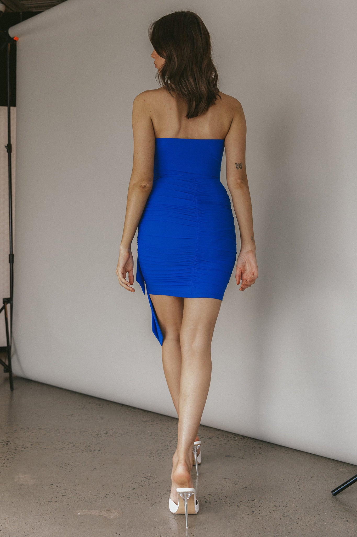 Unstoppable Strapless Knot Accent Mini Dress Blue-Maymioy