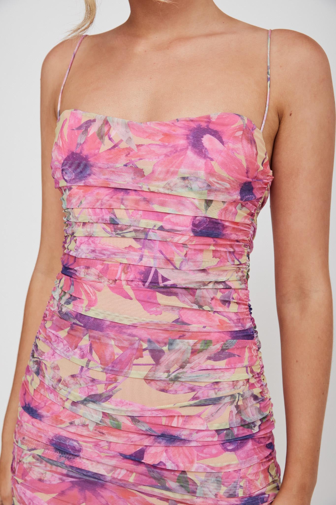 Logan Cami Strap Midi Dress Flower Pink-Maymioy