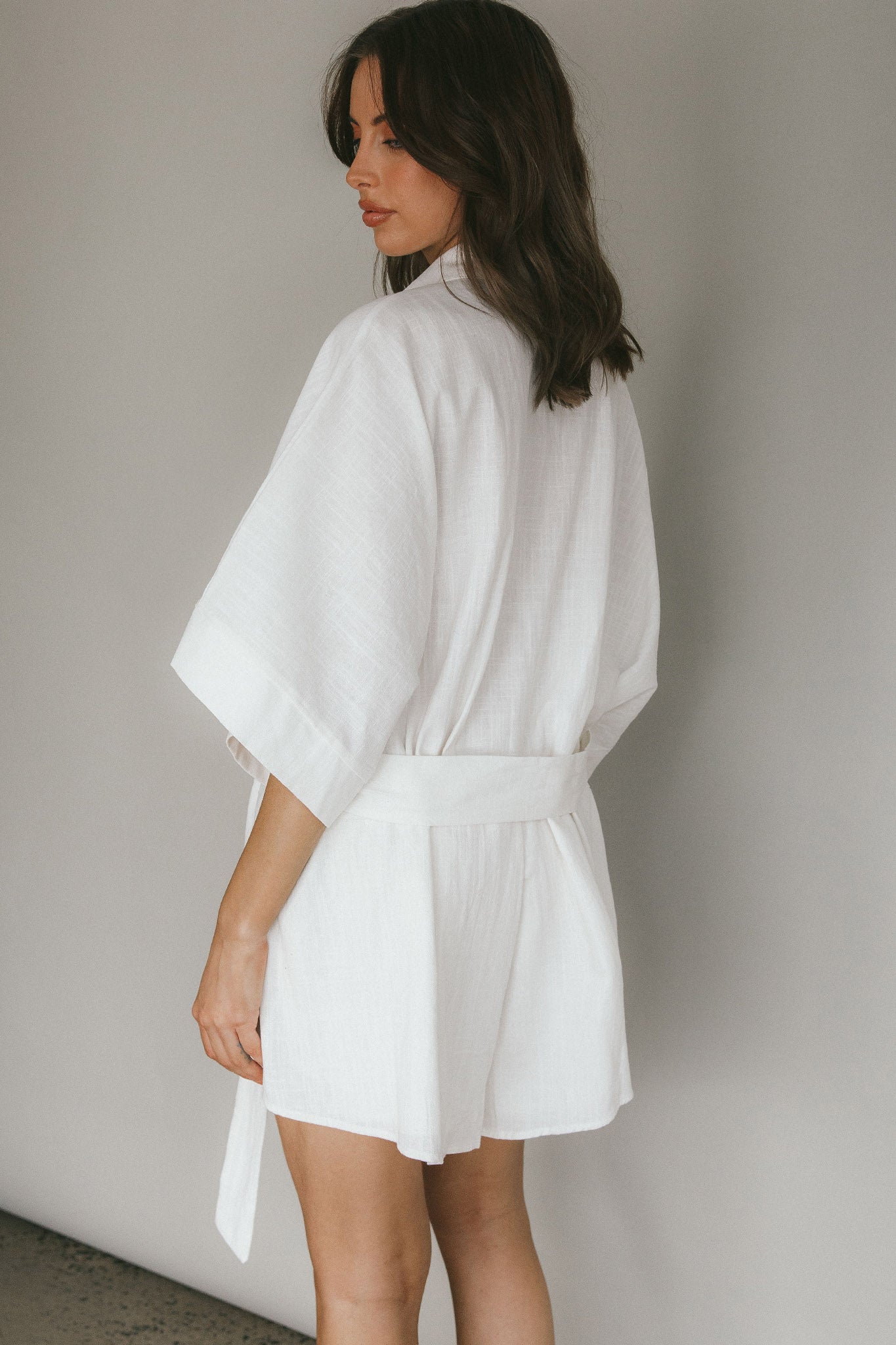 Daytona Beach Button-Up Romper White-Maymioy