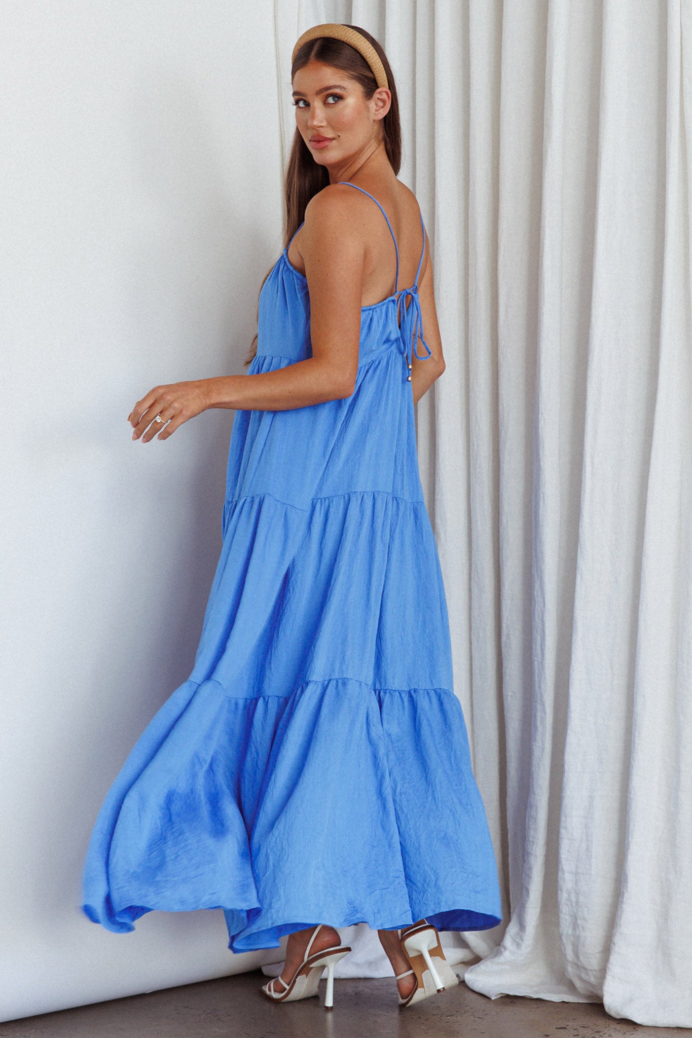 Bora Bora Tied Back Maxi Dress Blue-Maymioy