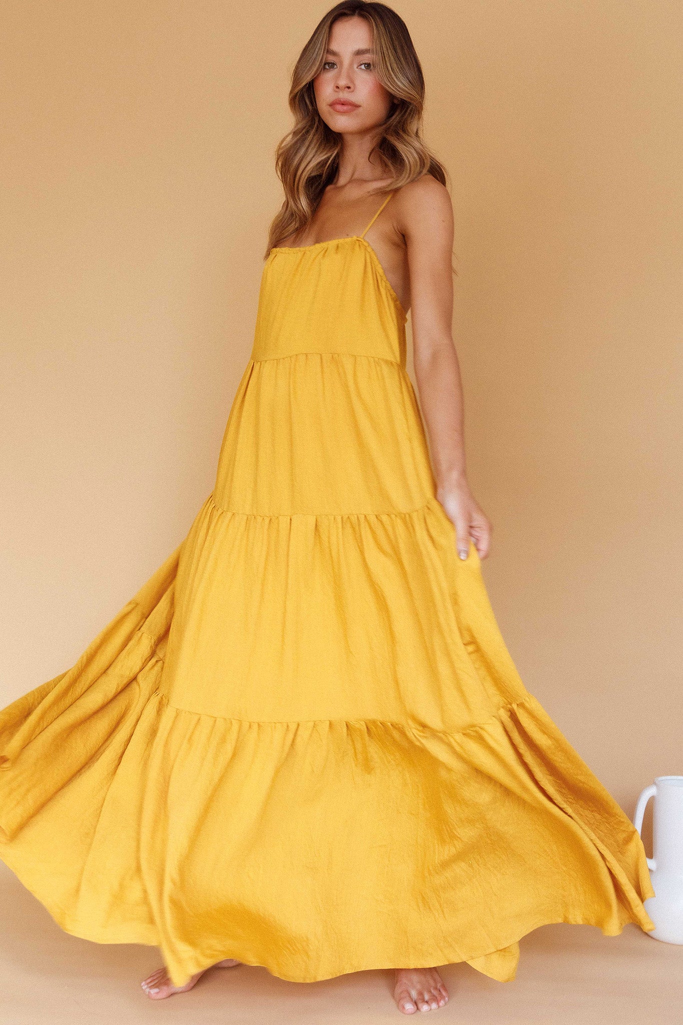 Bora Bora Tied Back Maxi Dress Tangerine-Maymioy