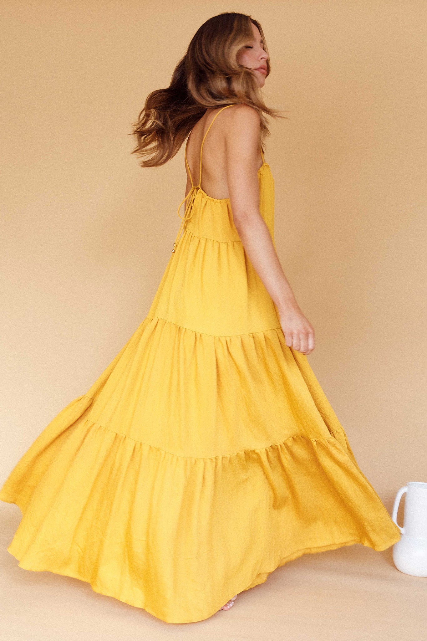 Bora Bora Tied Back Maxi Dress Tangerine-Maymioy