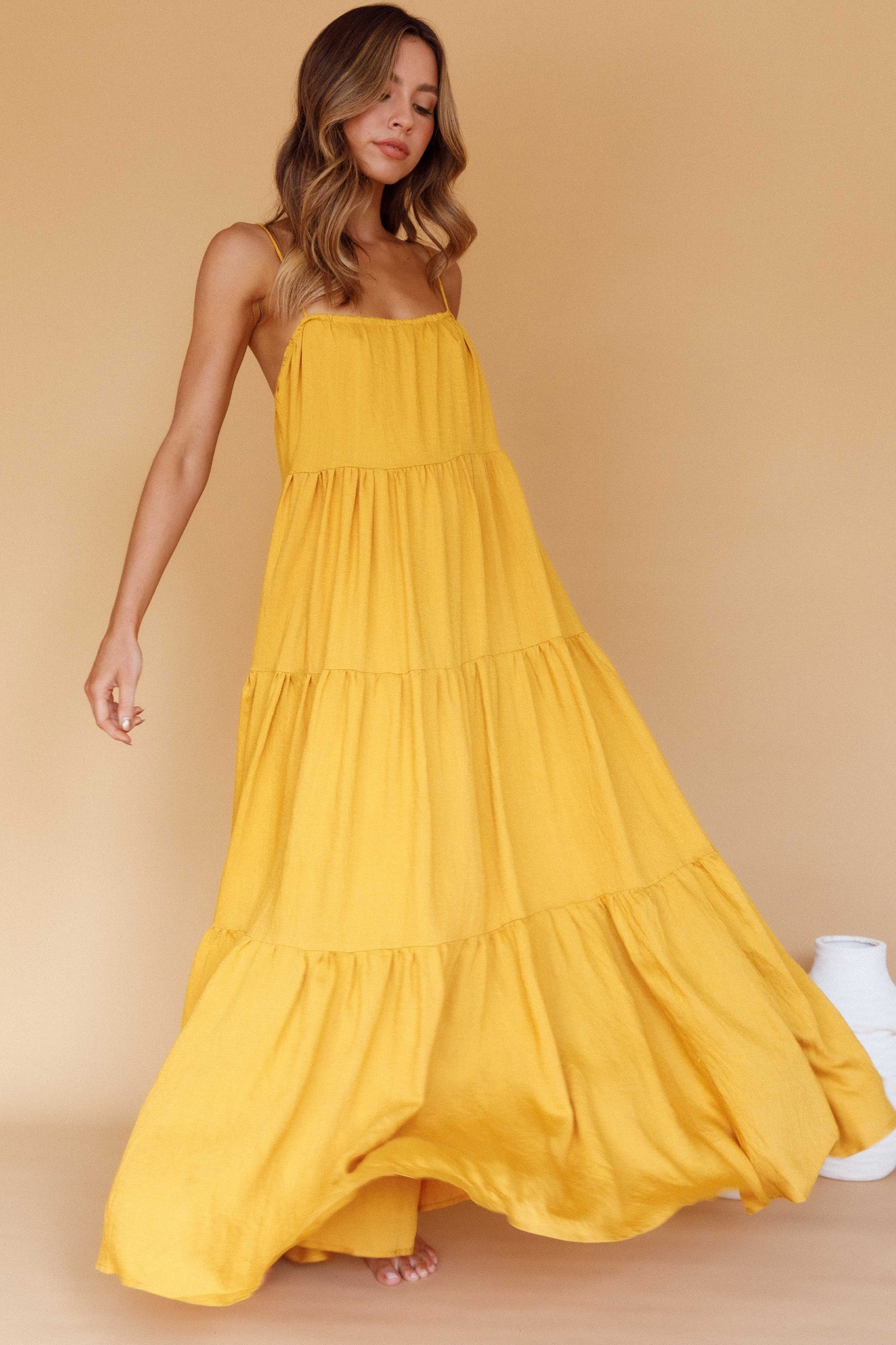 Bora Bora Tied Back Maxi Dress Tangerine-Maymioy