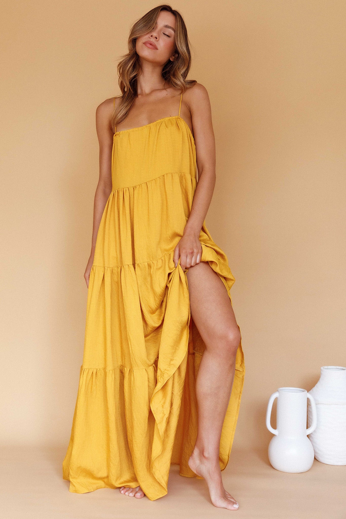 Bora Bora Tied Back Maxi Dress Tangerine-Maymioy