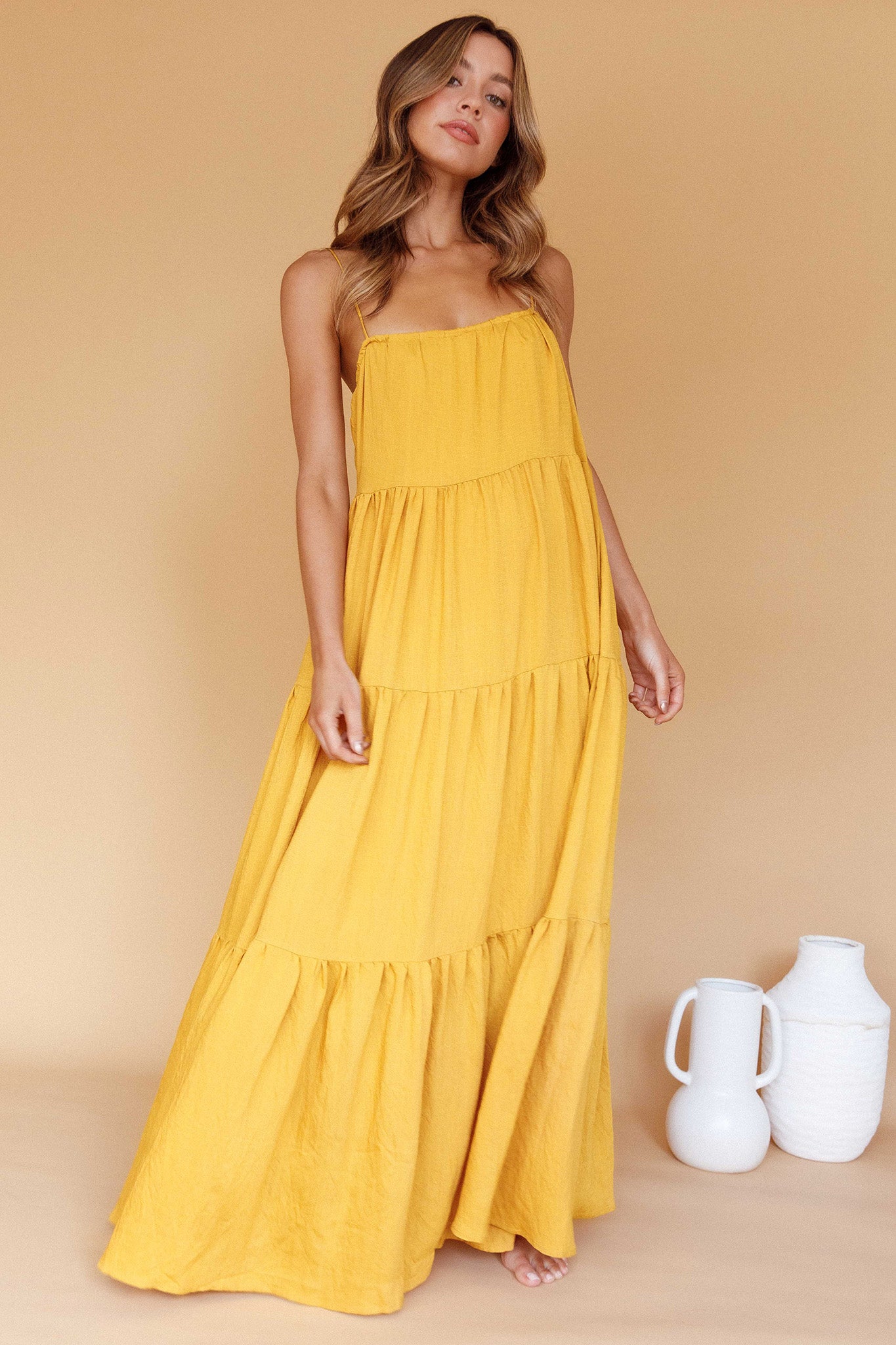 Bora Bora Tied Back Maxi Dress Tangerine-Maymioy