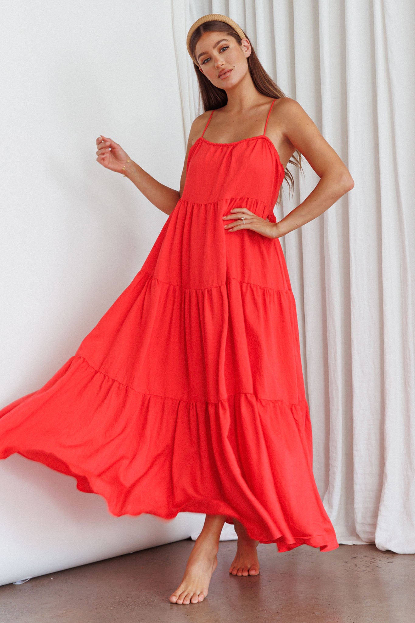 Bora Bora Tied Back Maxi Dress Watermelon-Maymioy