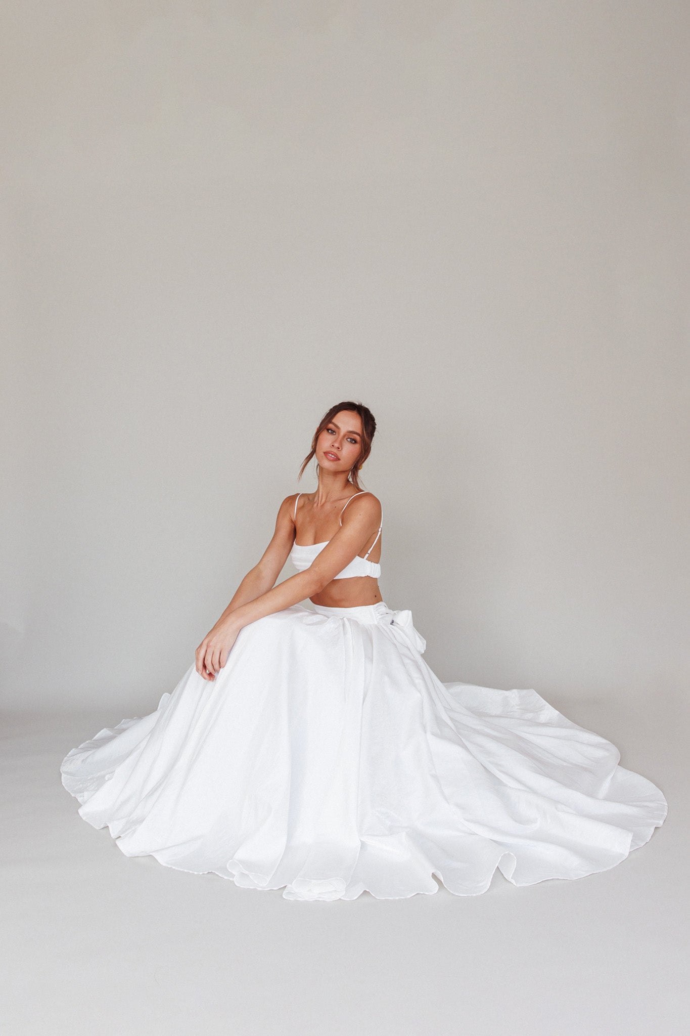 Love Songs Tied Back Maxi Skirt White-Maymioy