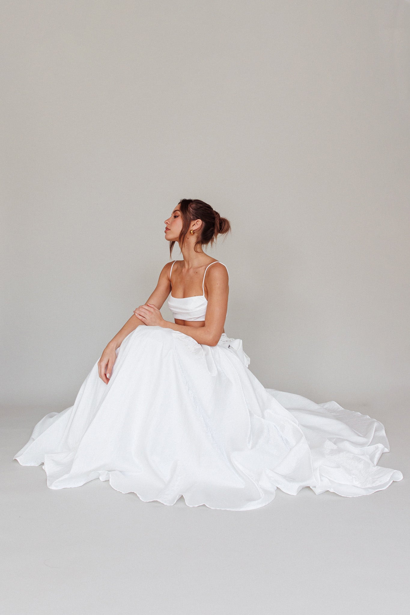 Love Songs Tied Back Maxi Skirt White-Maymioy