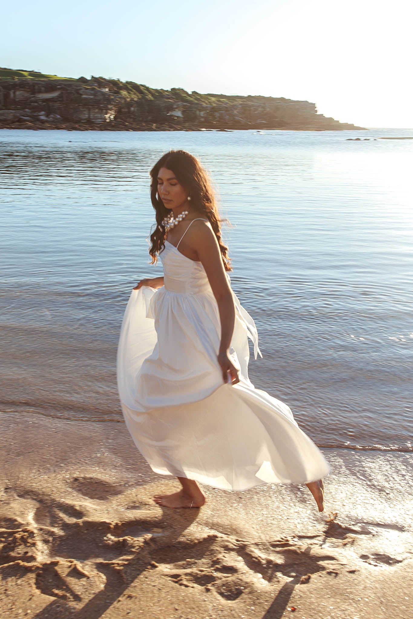 Love Songs Back Bow Maxi Dress White-Maymioy