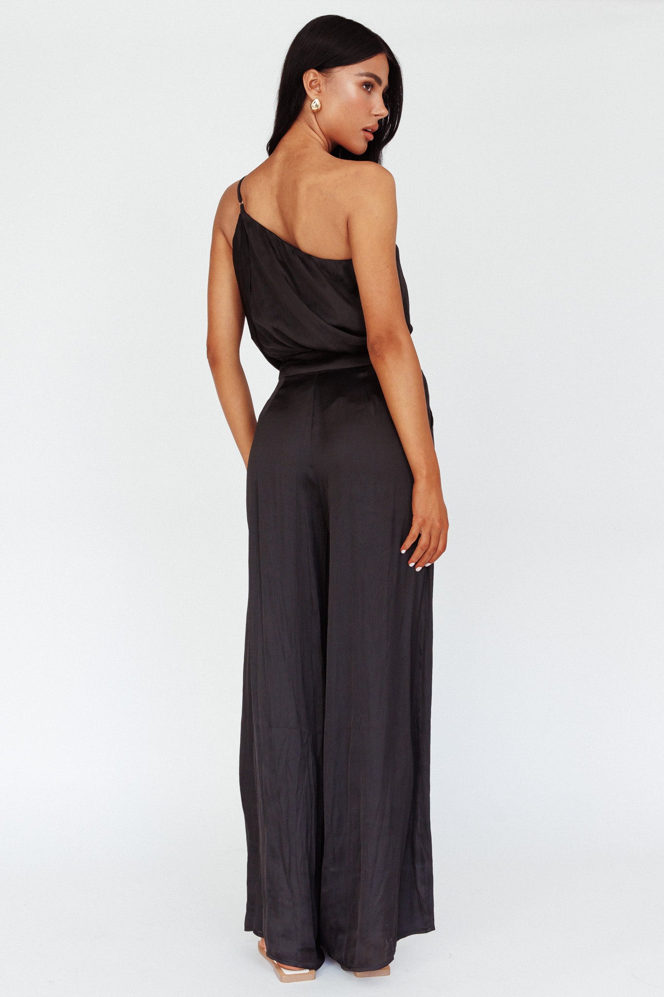 Pollina Wide Leg Pants Black-Maymioy