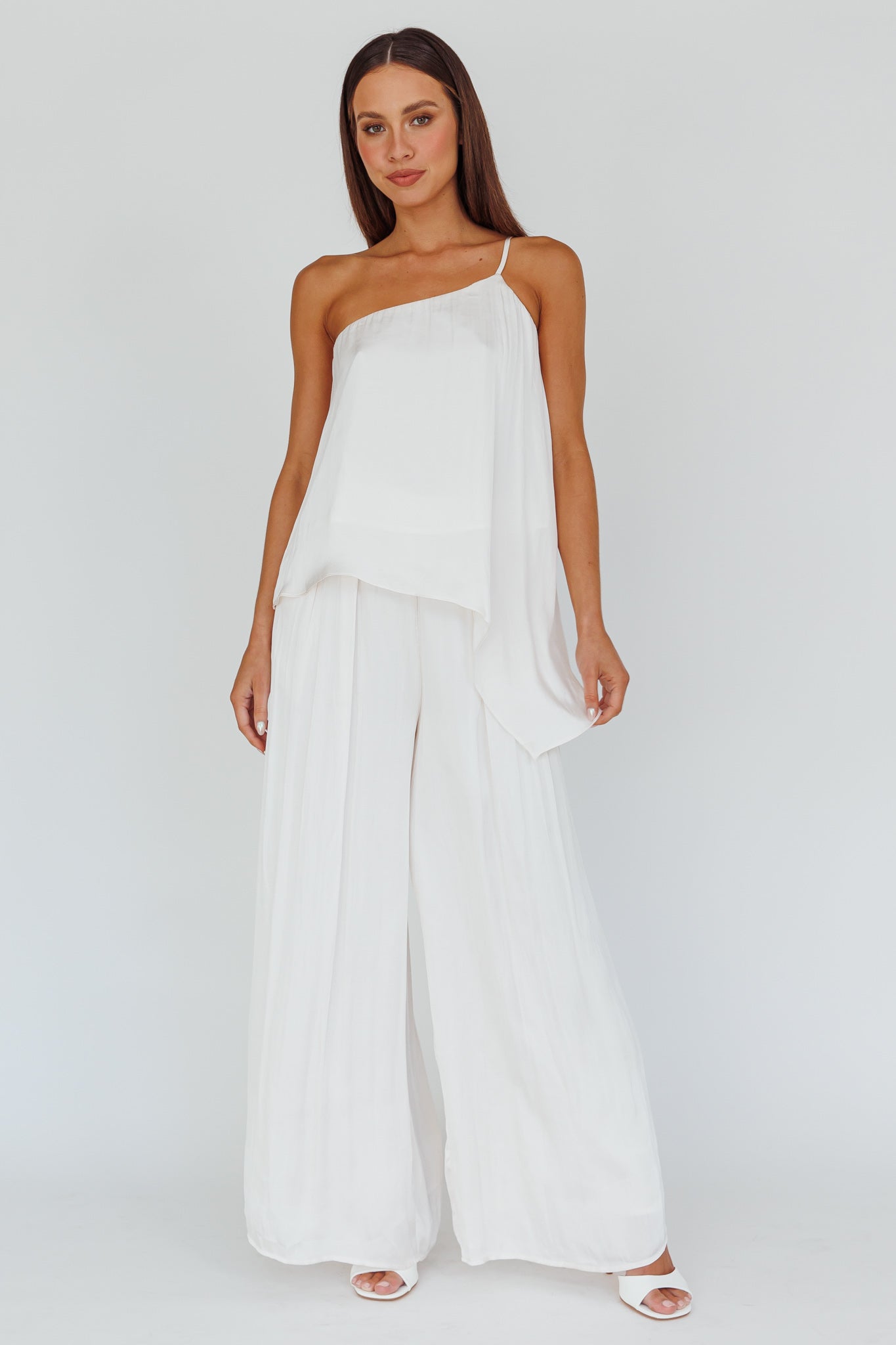 Pollina Wide Leg Pants Cream-Maymioy